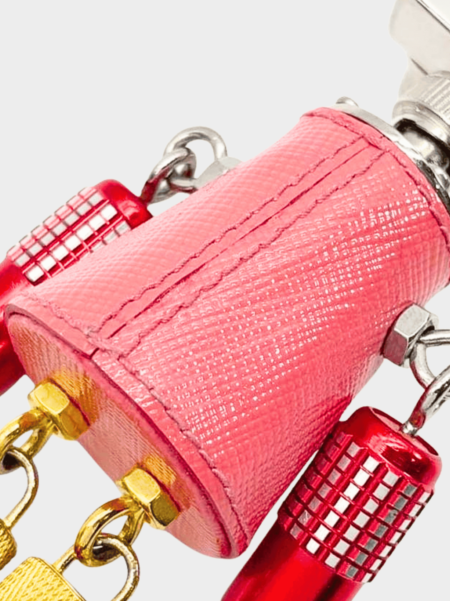 Prada 2010s Pink Julietta Lady Robot Keychain
