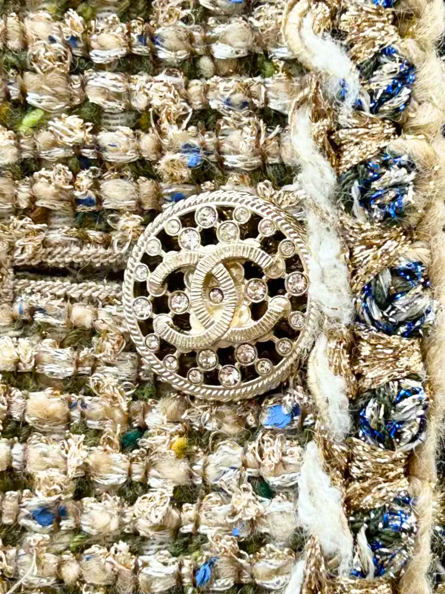 Chanel 2021 Beige Tweed and Faux Fur Jacket
