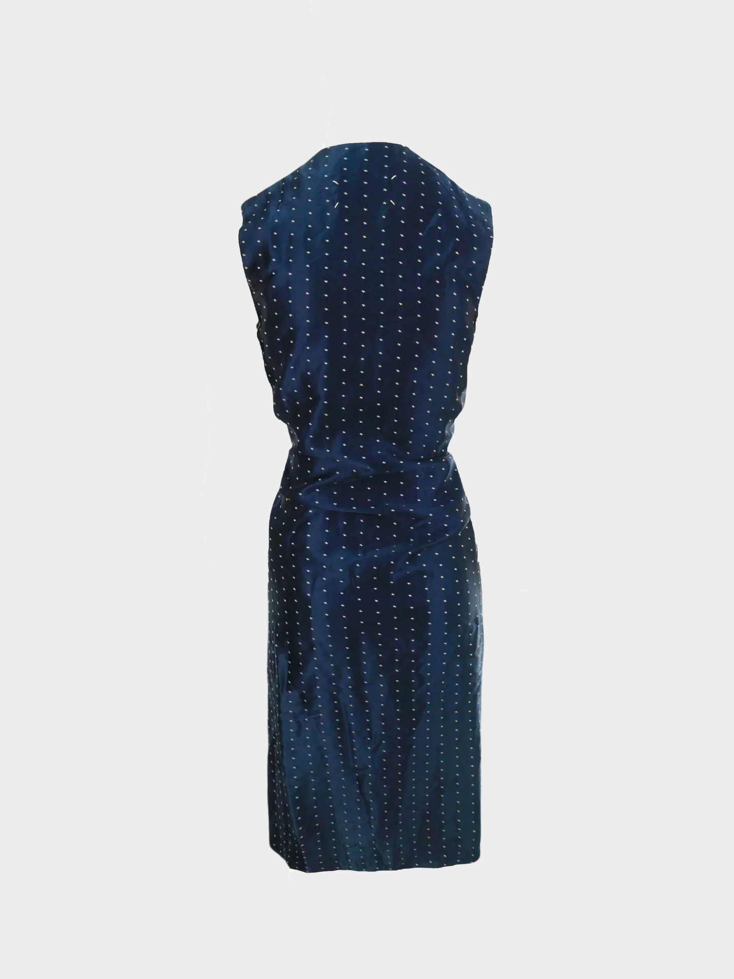 Maison Martin Margiela SS 2007 Navy Star Print V-Neck Midi Dress
