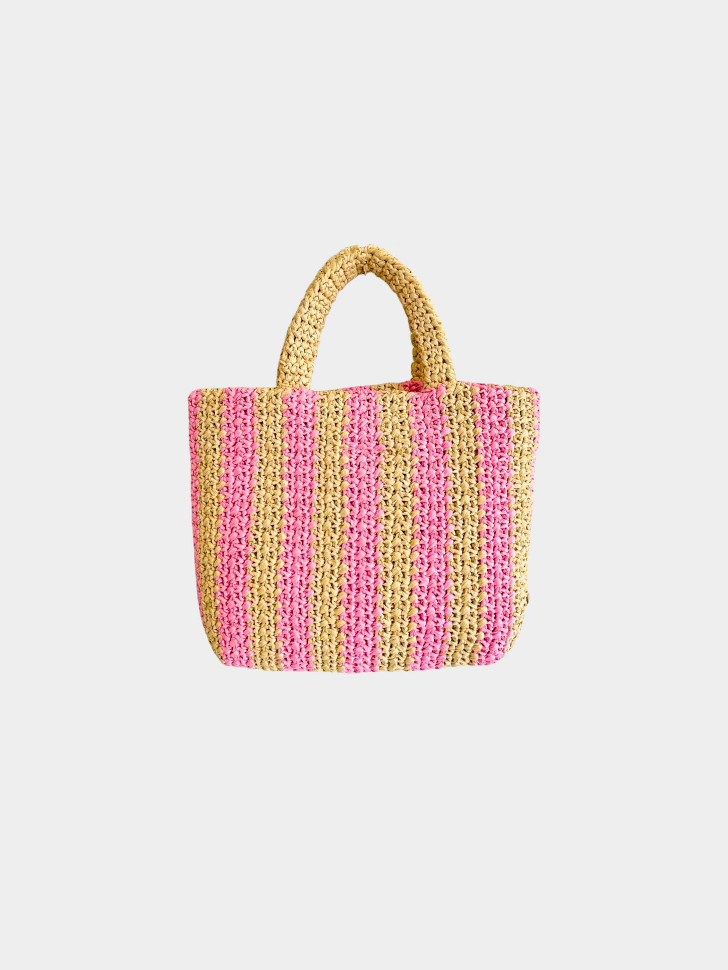 Prada 2010s Pink Raffia Crochet Tote Bag