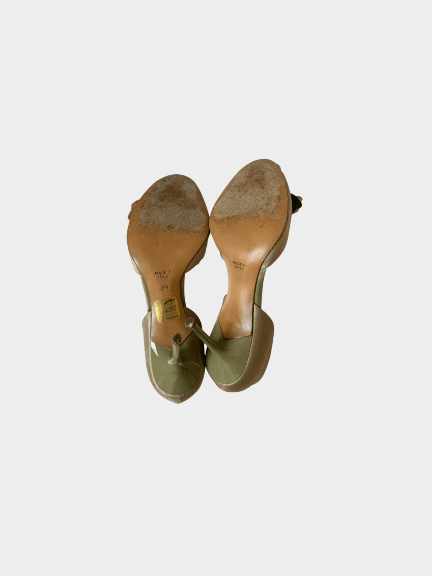 René Caovilla 2000s Pink Floral Satin D’Orsay Heels
