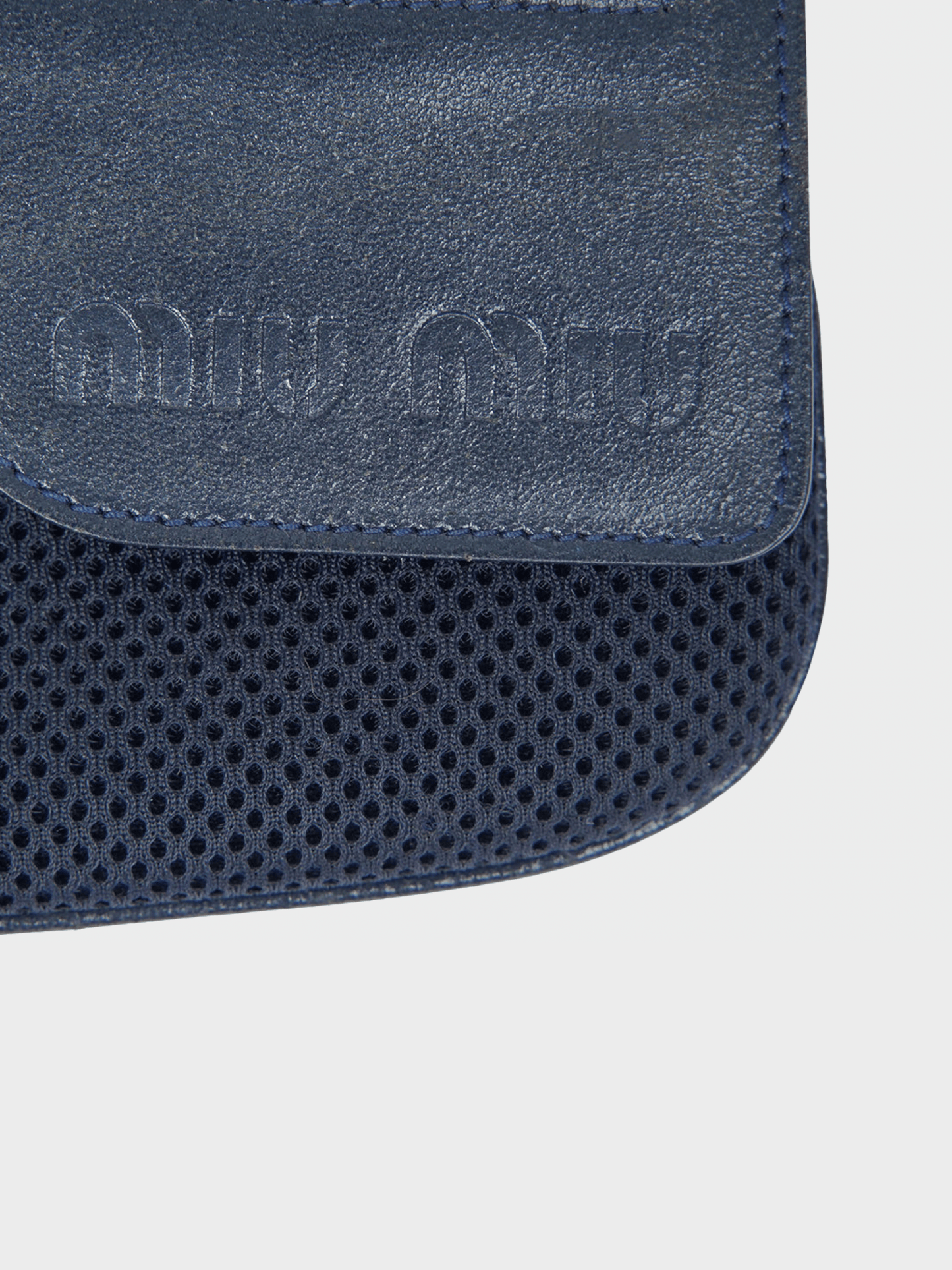Miu Miu SS 2000 Navy Mesh Leather Bag