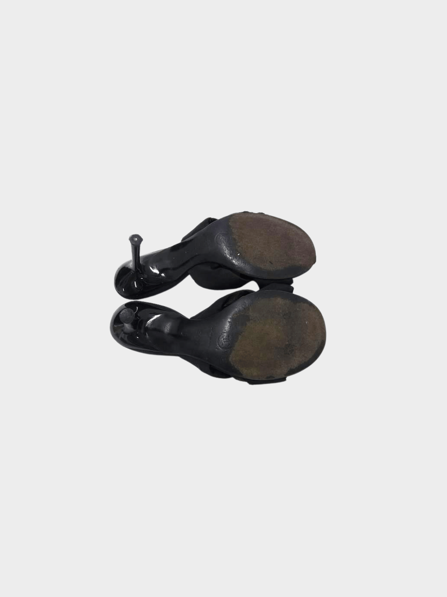 Chanel 2000s Black Fabric CC Slide Sandals