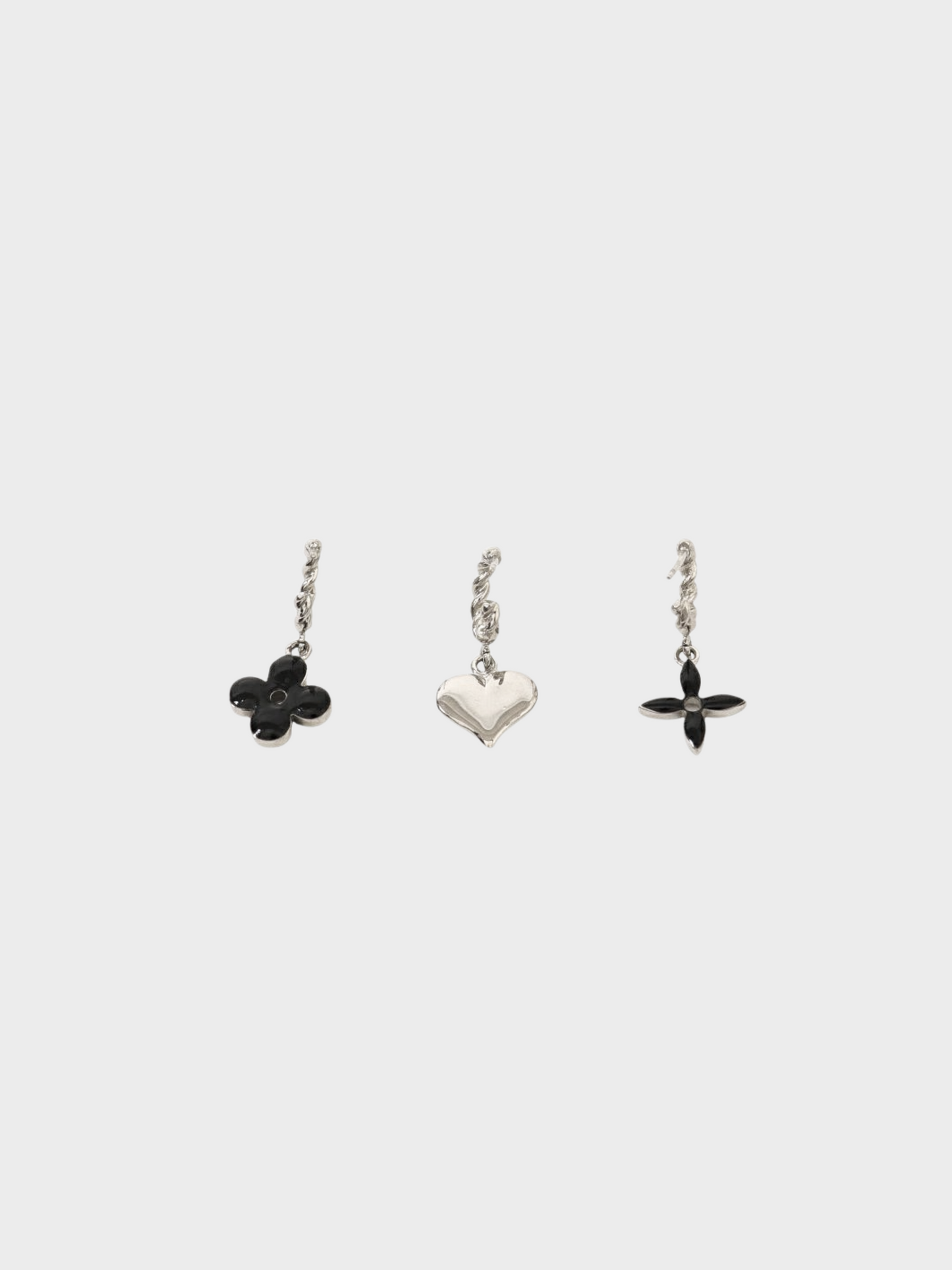 Louis Vuitton 2000s Silver Monogram Hoop Earrings