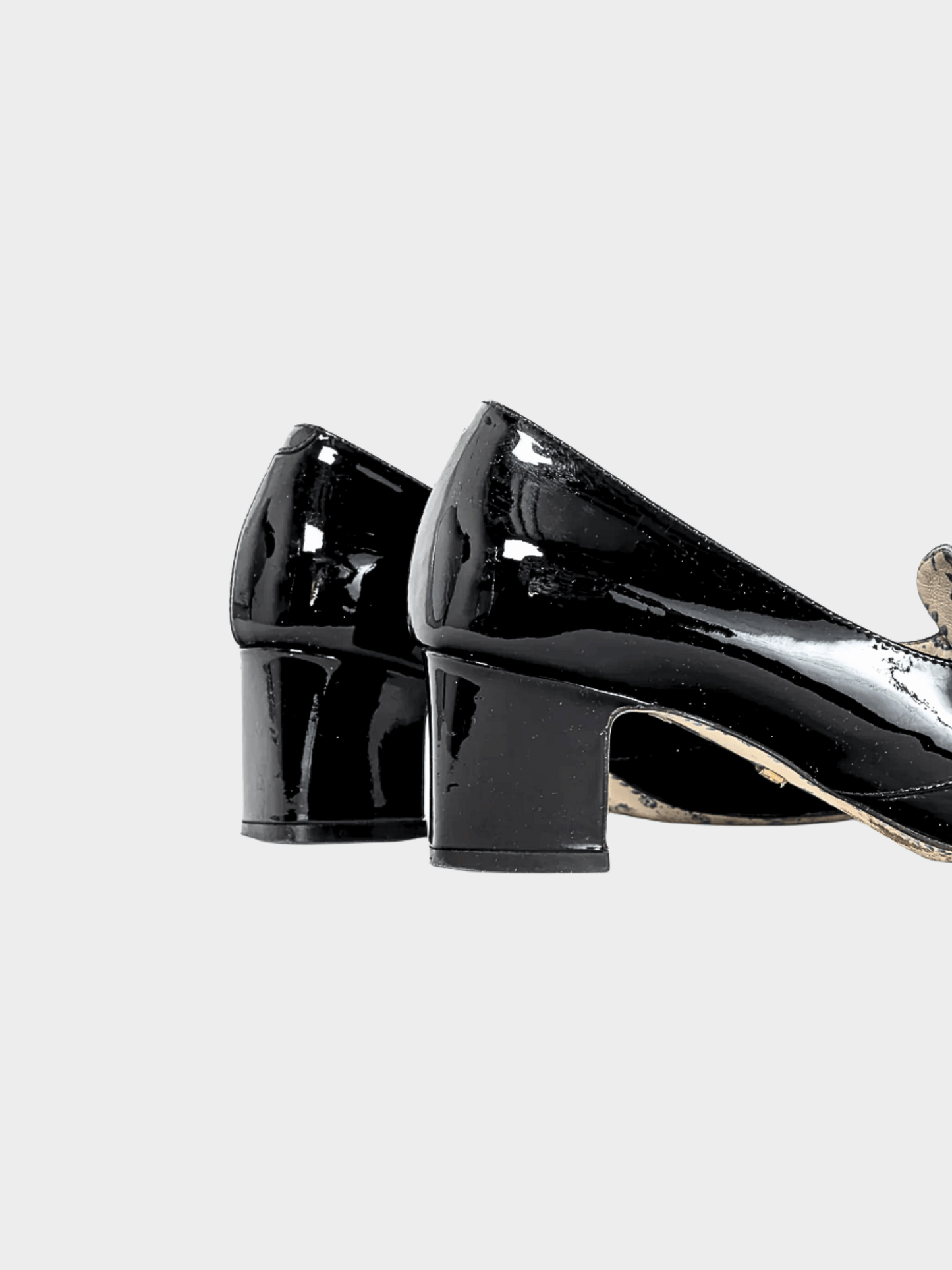 Gucci 2010s Victoire Black Patent-Leather GG Loafer Pumps