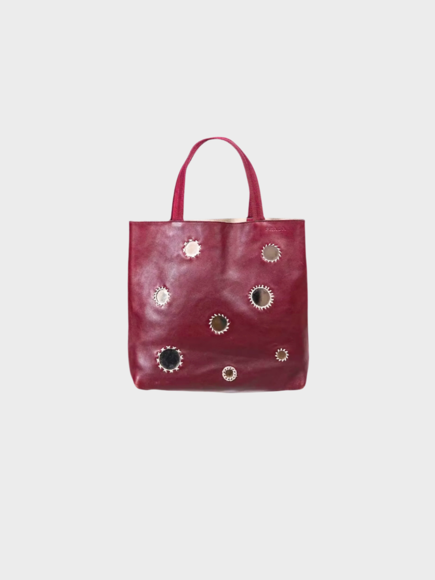 Prada SS 1999 Red Mirror Tote Bag