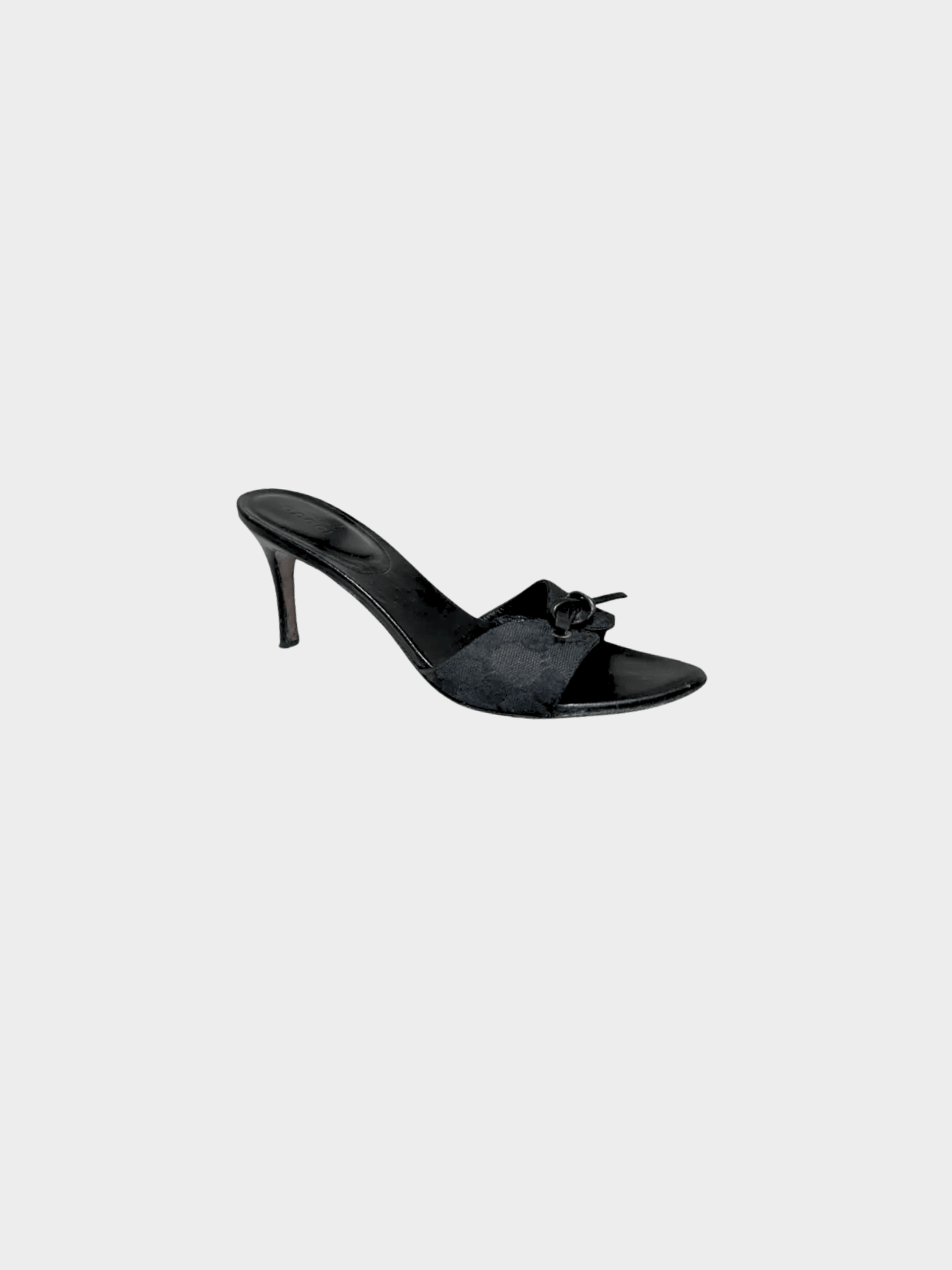 Gucci 2000s Black GG Canvas Slide Sandals