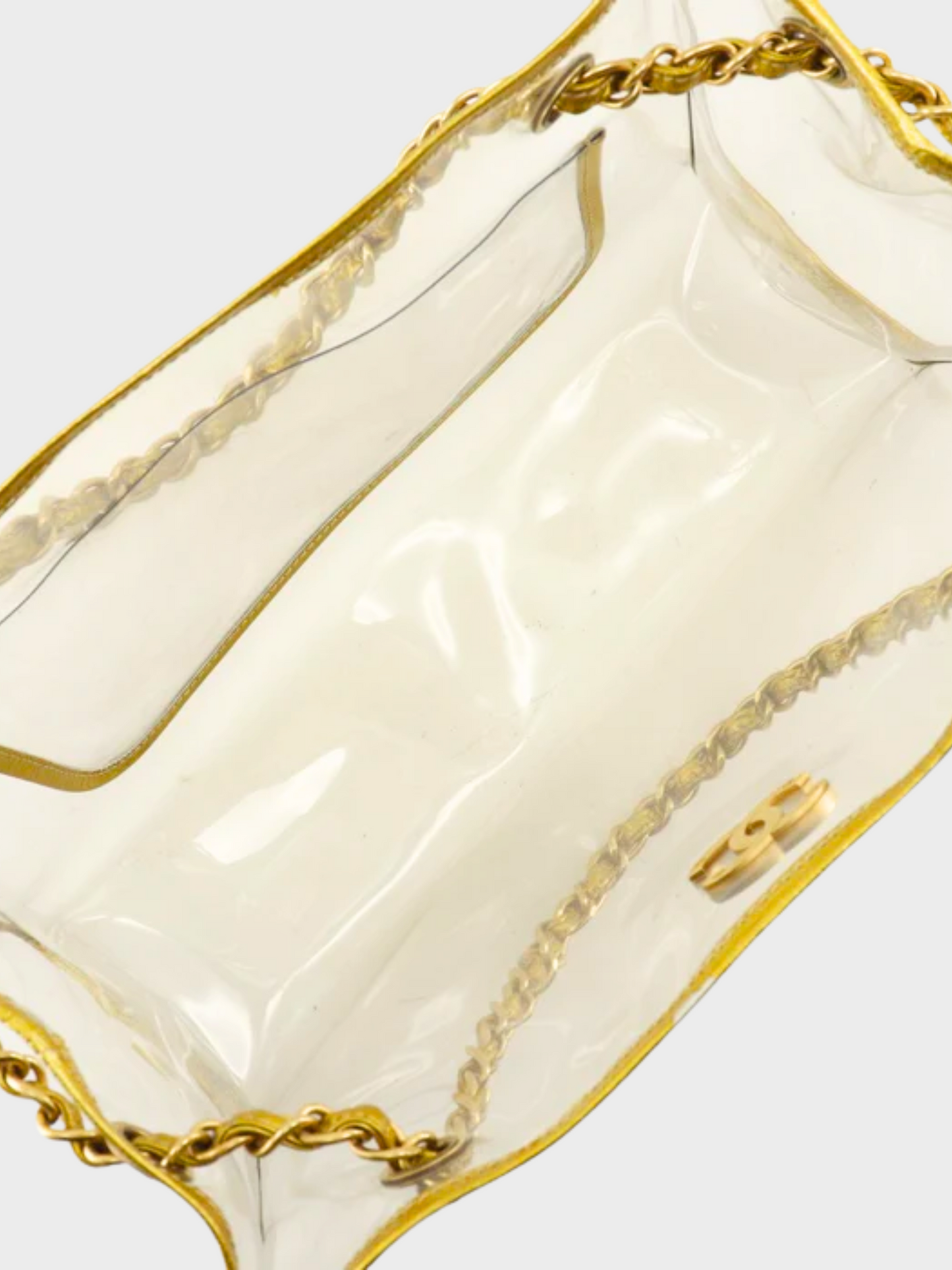 Chanel 2006 Gold Clear Vinyl Tote Bag