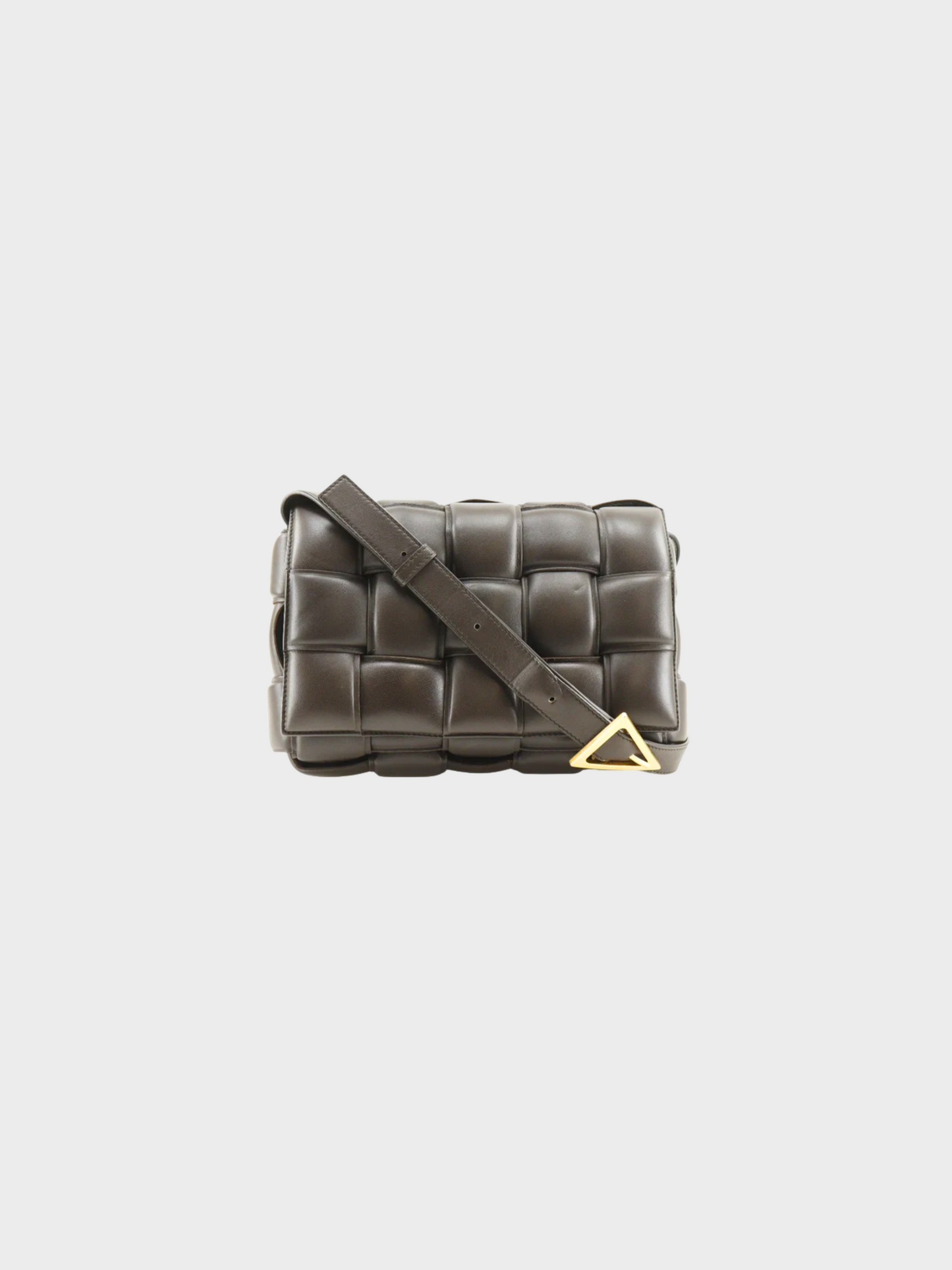 Bottega Veneta 2010s Brown Intrecciato Padded Cassette Shoulder Bag