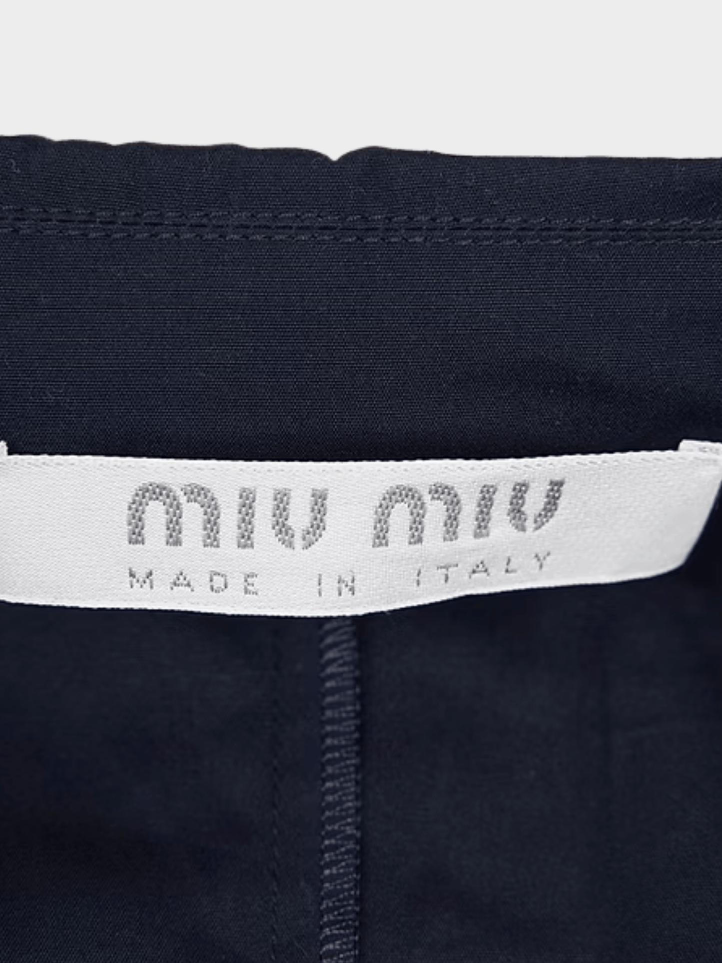 Miu Miu SS 2000 Navy Nylon Zipped Top