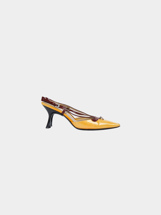 Prada SS 2000 Beige Patent Leather Heels