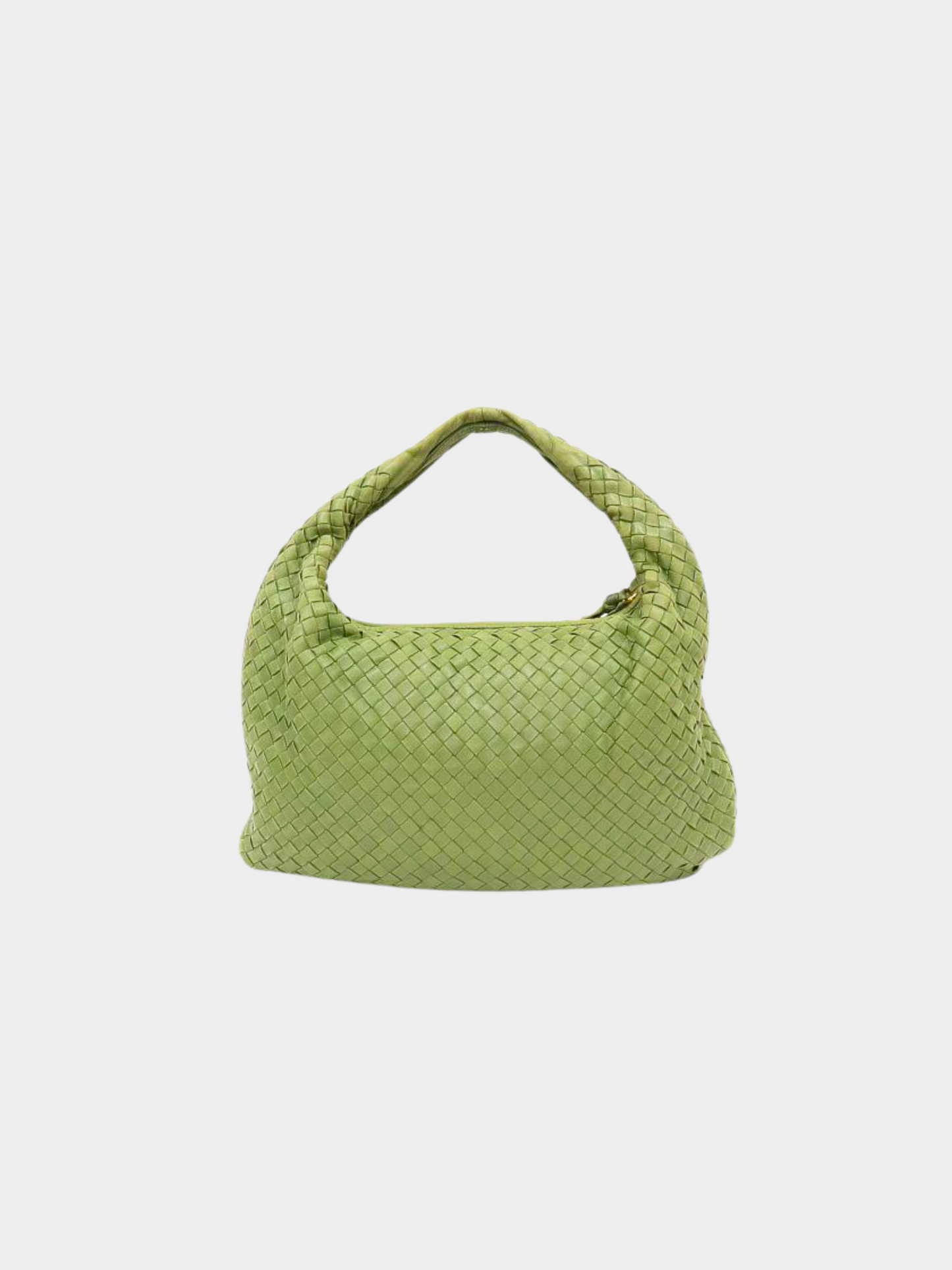 Bottega Veneta 2010s Green Intrecciato Shoulder Bag