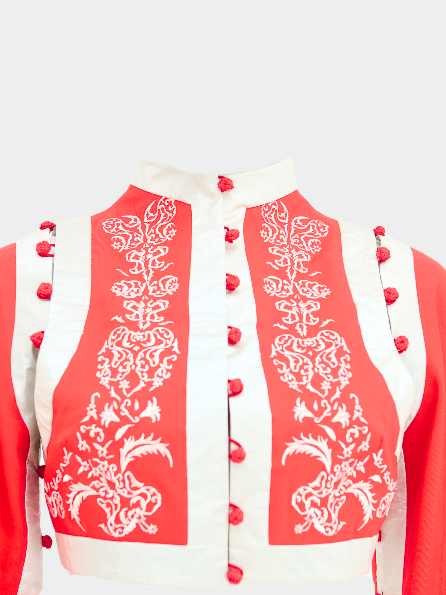 Alexander McQueen SS 2000 “Eye” Collection Silk Red Cropped Kimono Bolero