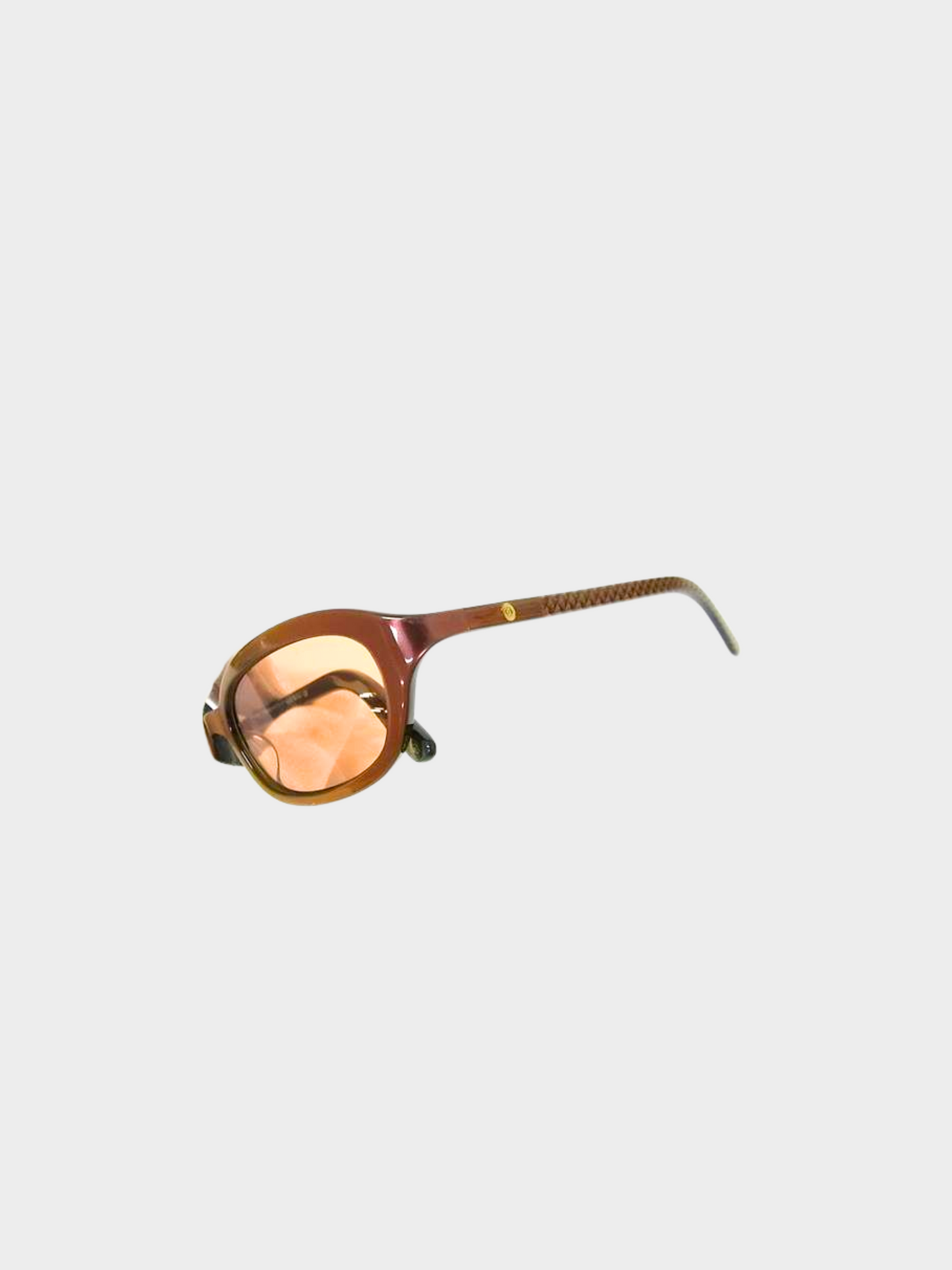 Chanel 2000s Brown Matelasse Square Sunglasses