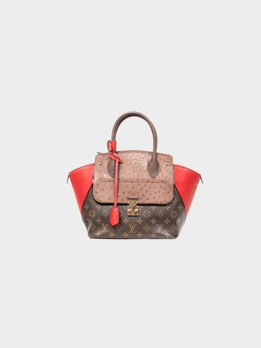 Louis Vuitton 2014 Brown Majestueux PM Rouge Monogram Exotique Tote