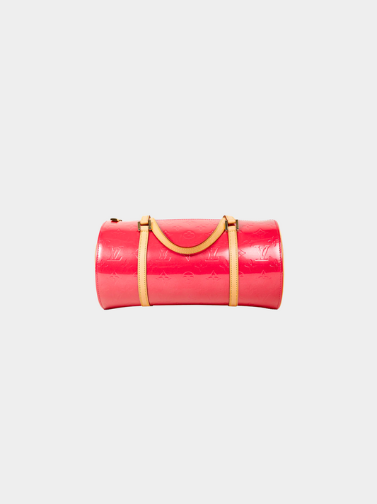 Louis Vuitton 2006 Bedford Pink Framboise Monogram Vernis Leather Barrel Bag
