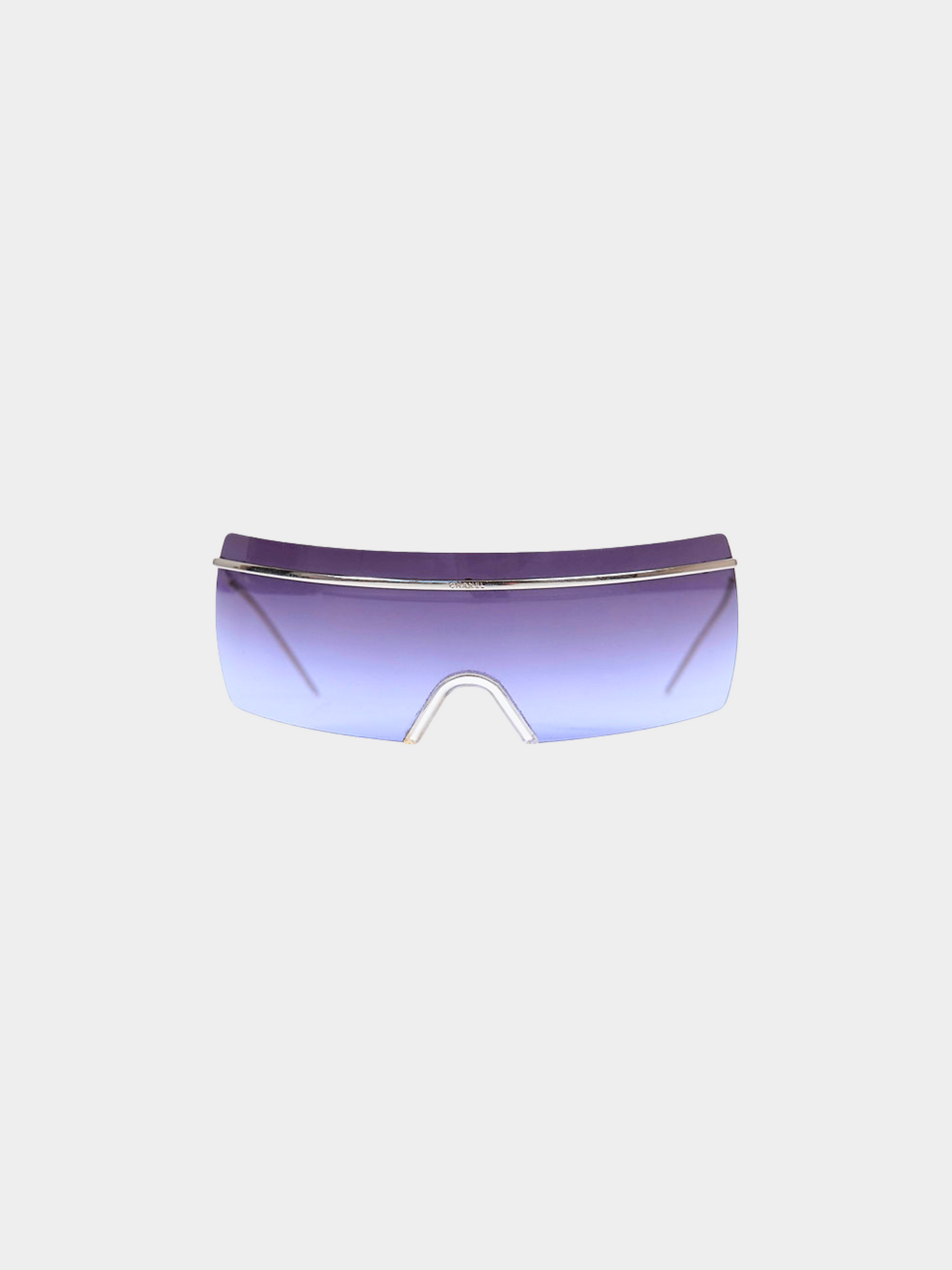 Chanel 2000s Purple Shield Square Sunglasses