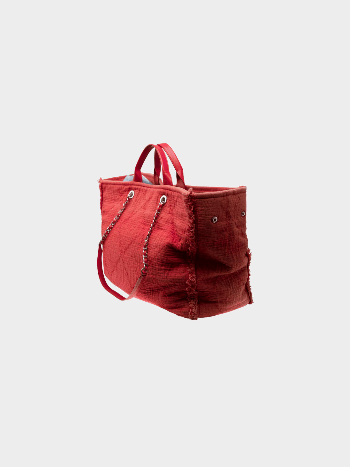 Chanel 2019 Red Orange Canvas Large Double Face Shopping Tote