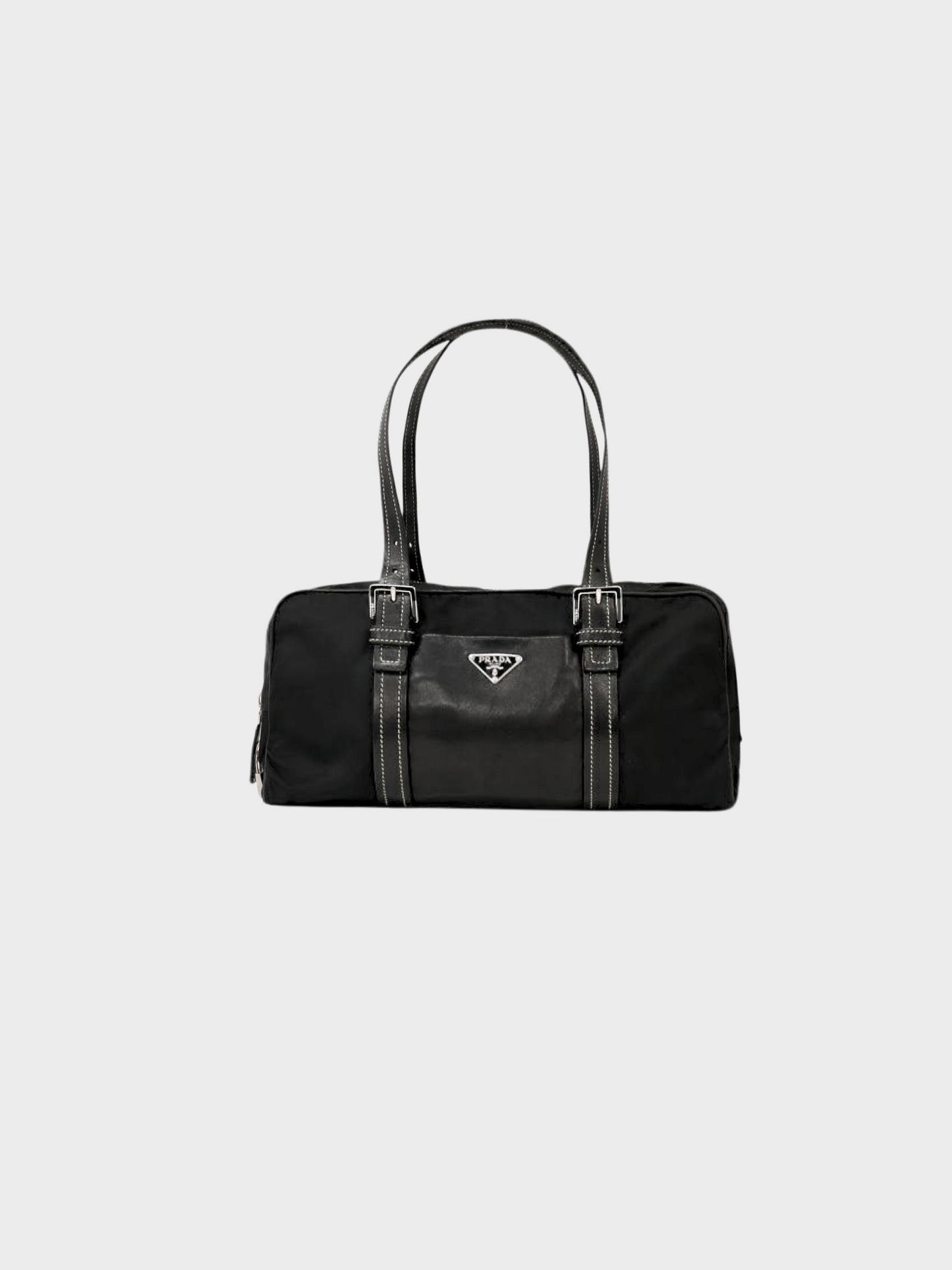 Prada 2000s Black Nylon Mini Boston Bag