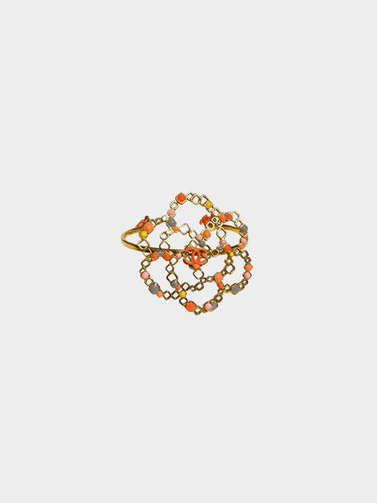 Chanel SS 2003 Gold Multicolor CC Link Bracelet