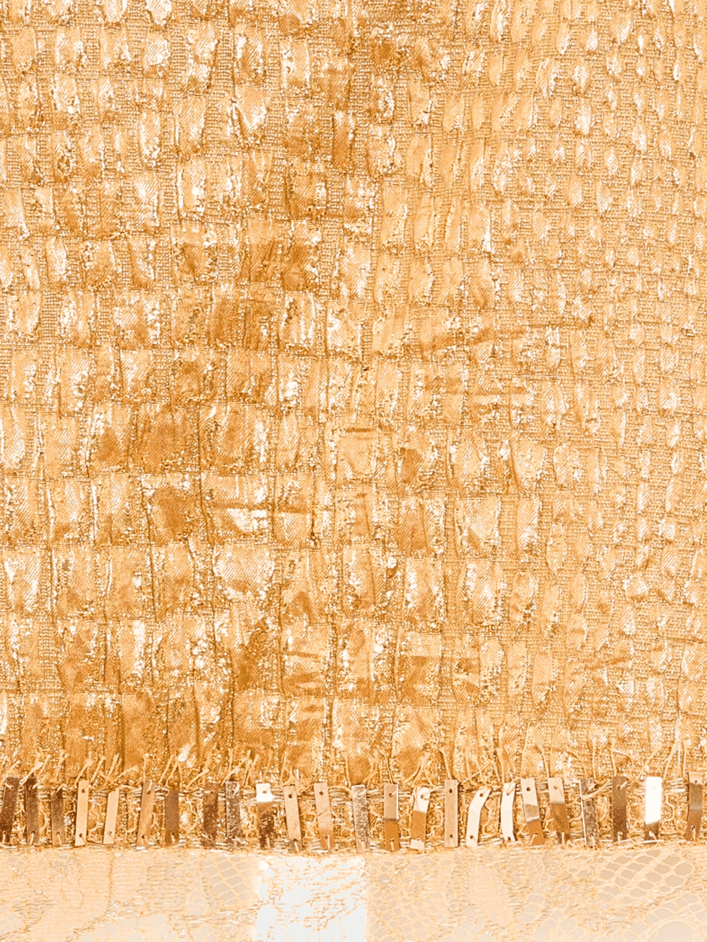 Blumarine 2000s Gold Croco Mini Skirt with Lace Details