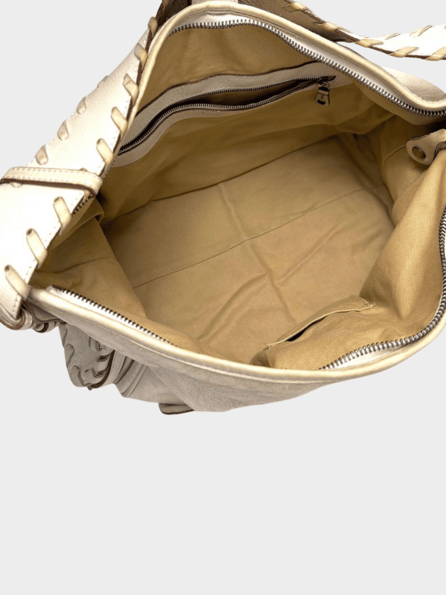 Chloe 2000s Silverado Cream Leather Shoulder Bag