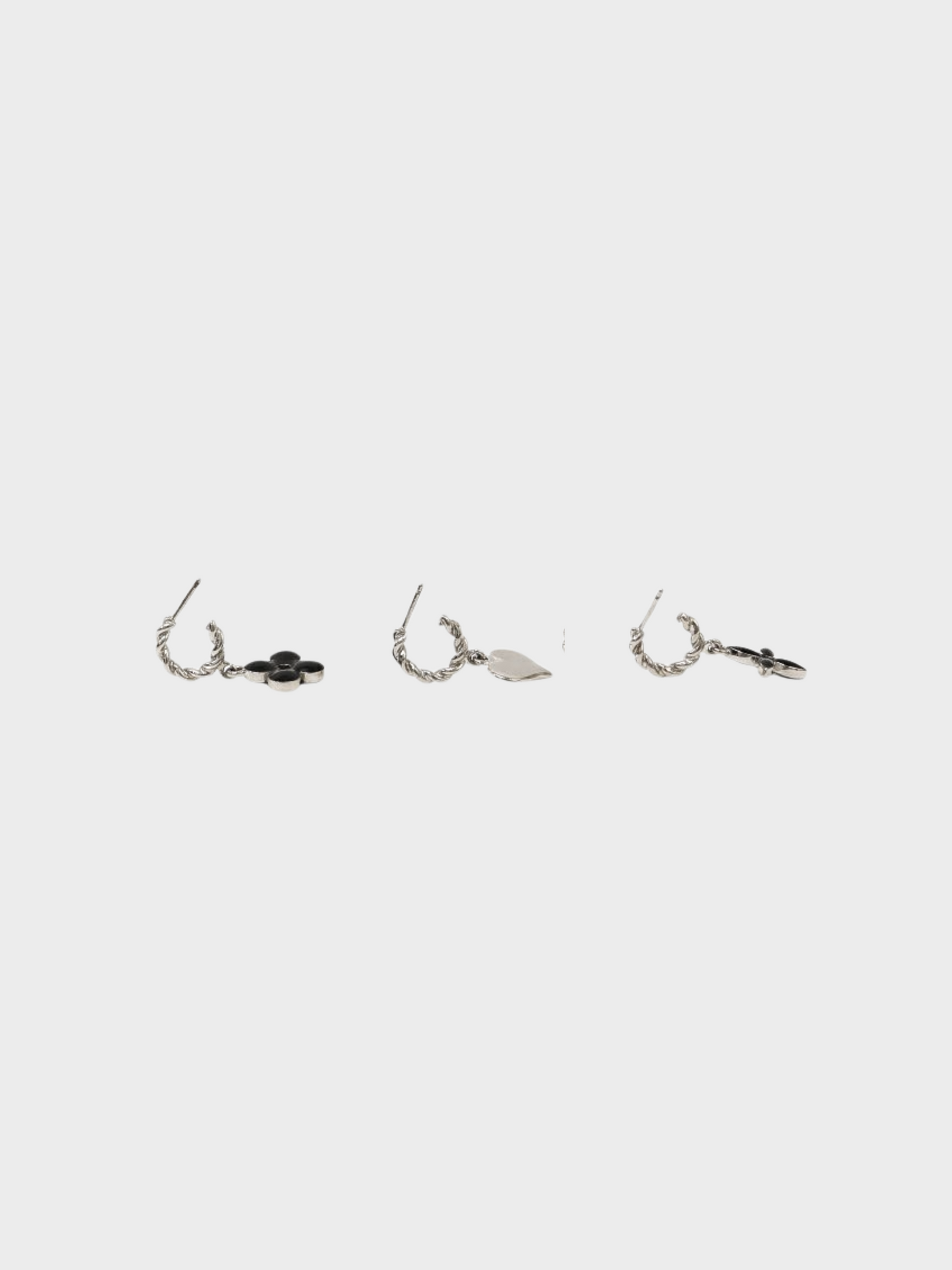 Louis Vuitton 2000s Silver Monogram Hoop Earrings