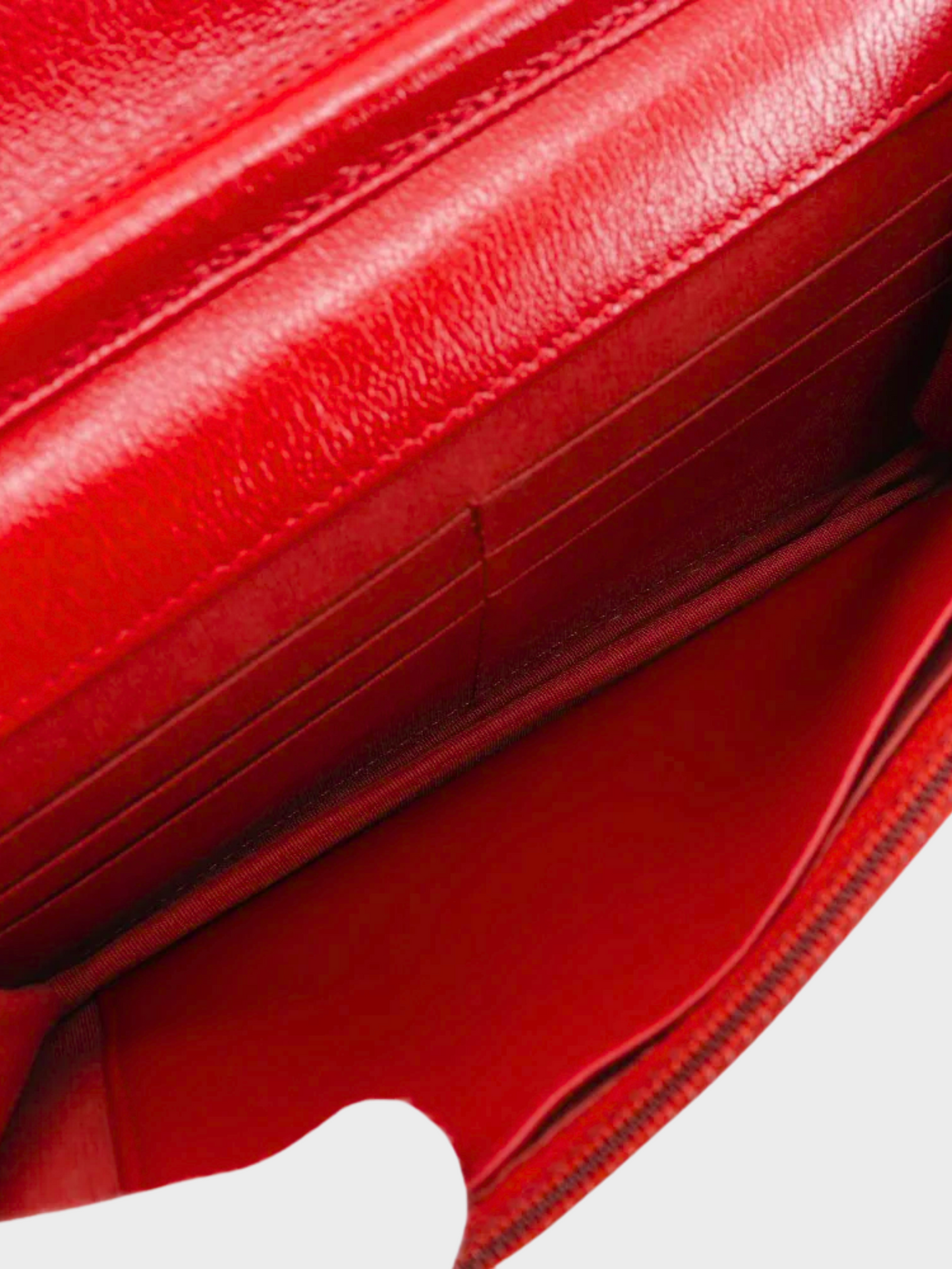 Chanel 2019 Red Studded Matelasse Chain Wallet