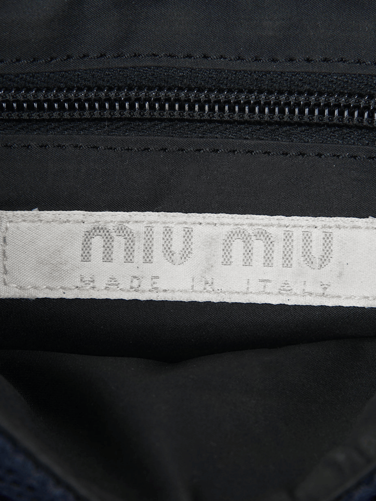 Miu Miu SS 2000 Navy Mesh Leather Bag