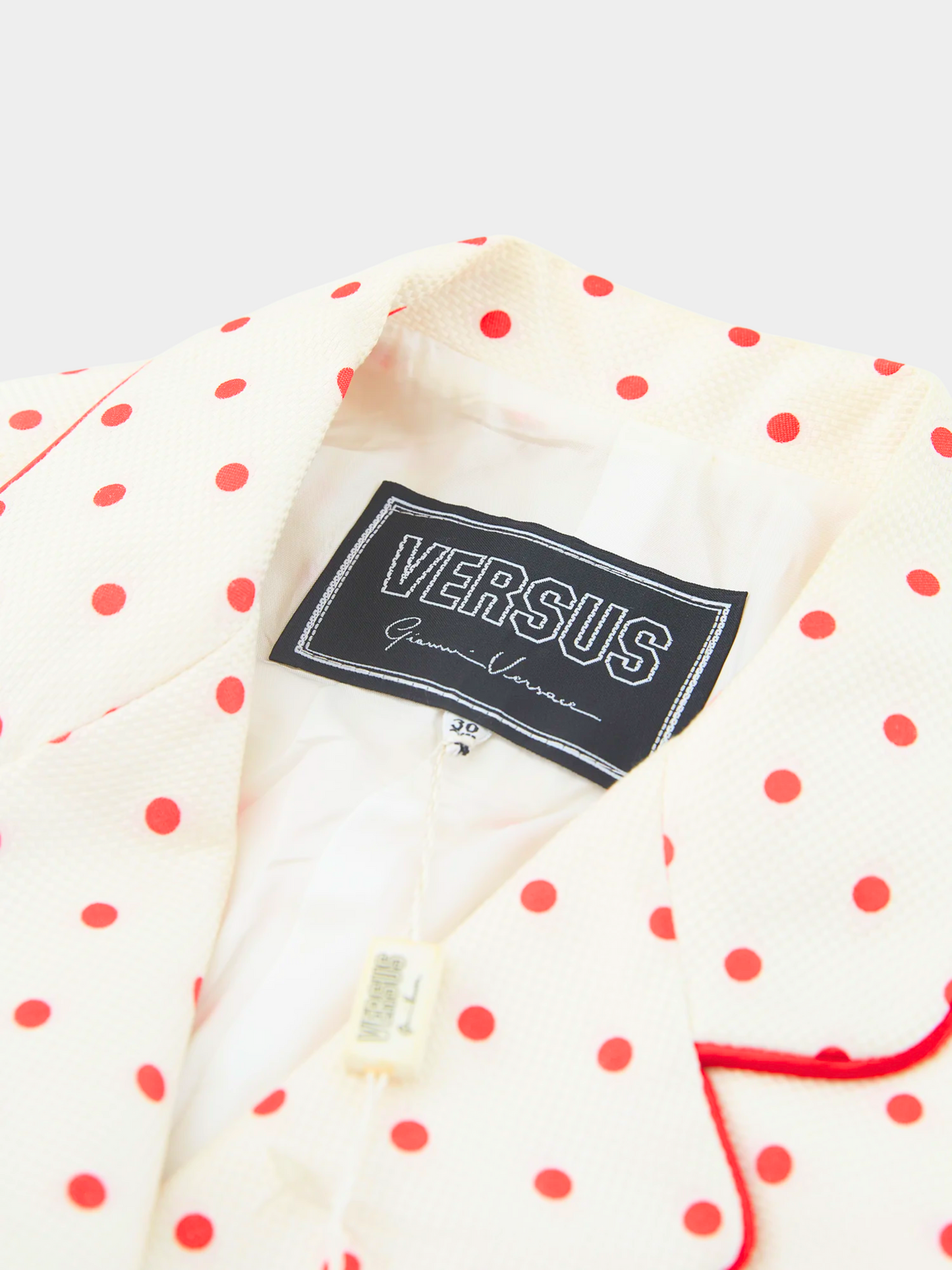 Gianni Versace 1990s Versus White polka dot blazer top