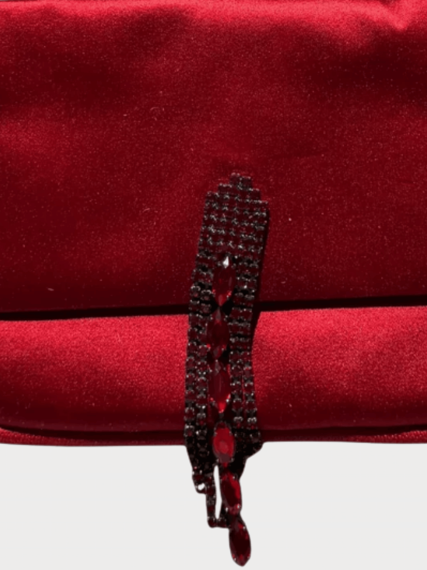 Escada 2000s Red Satin Crystal Evening Bag