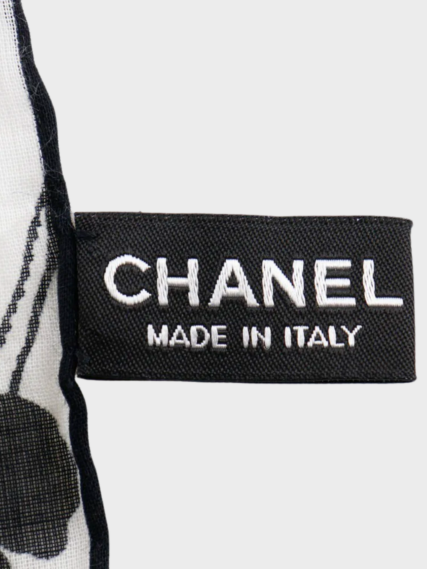 Chanel 2000s White Jacket Pattern Coco Mark Scarf