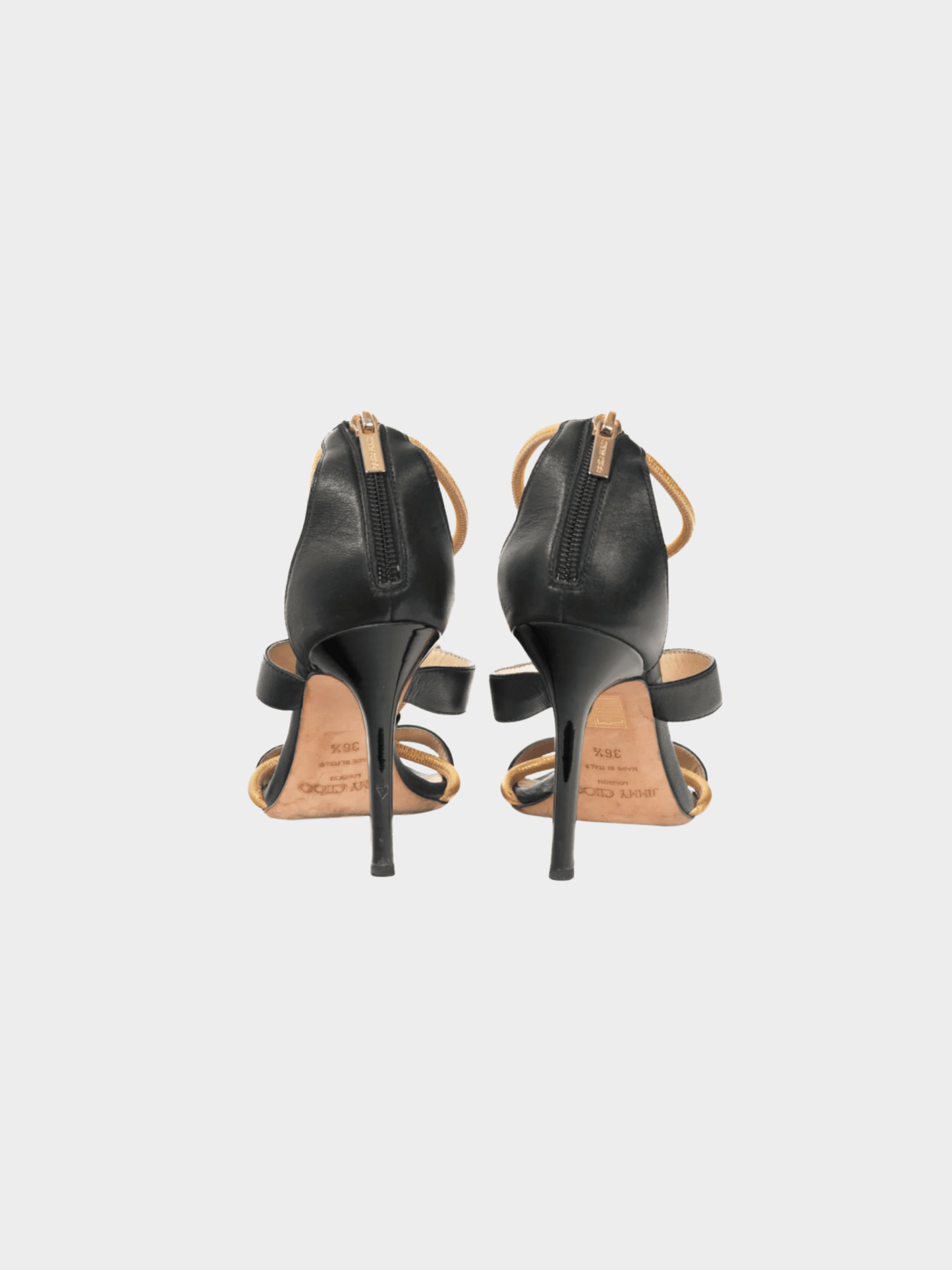 Jimmy Choo 2010s Venus Black Studded Leather Sandals