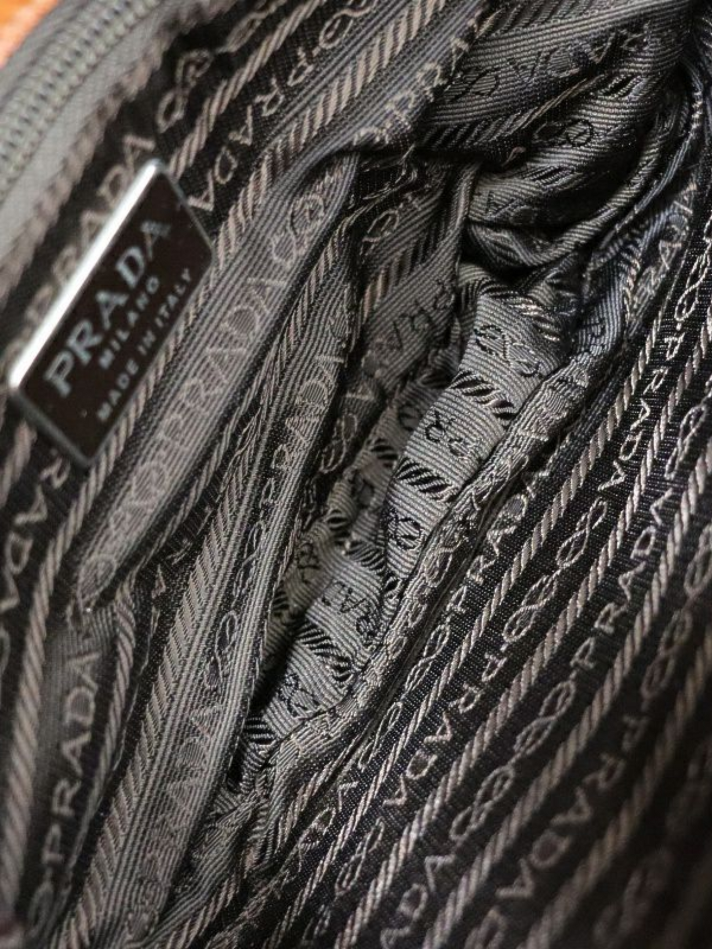 Prada 1996 Brown Chain Swing Bag