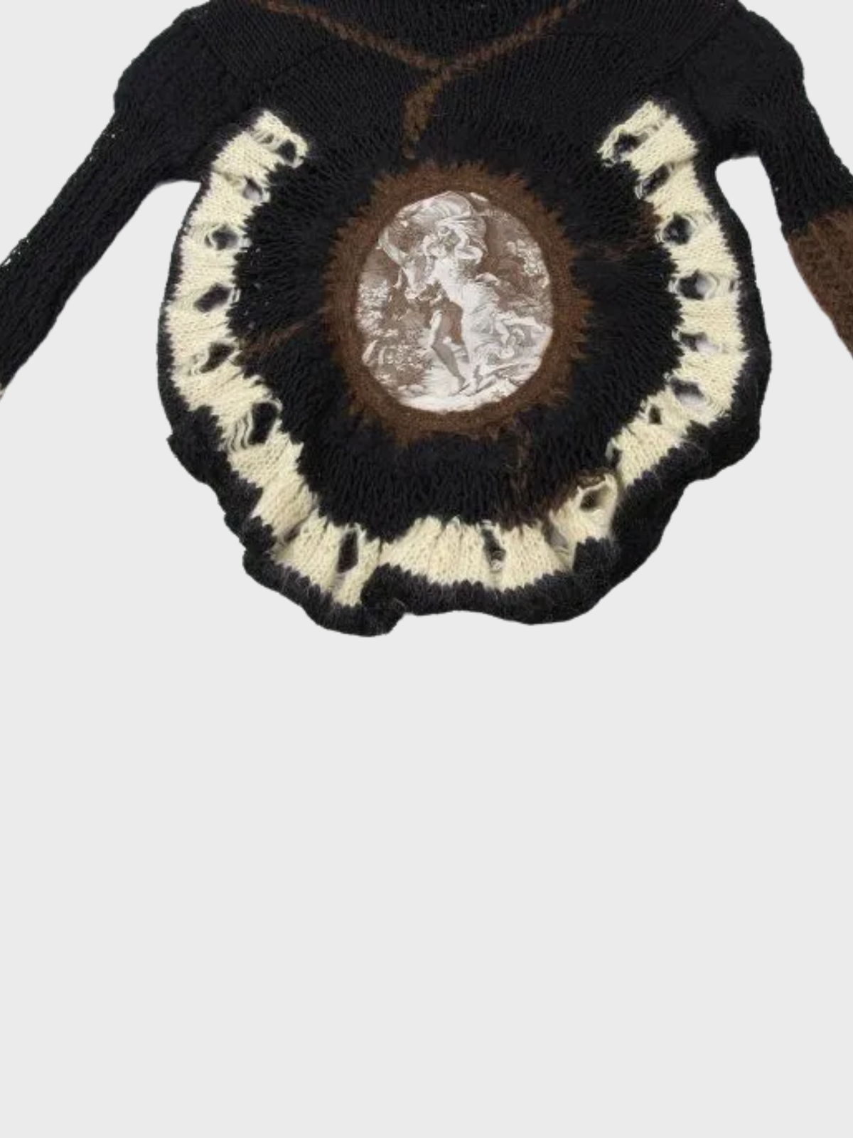 Jean Paul Gaultier FW 2007 Brown and Black Knit Long Sleeve Top