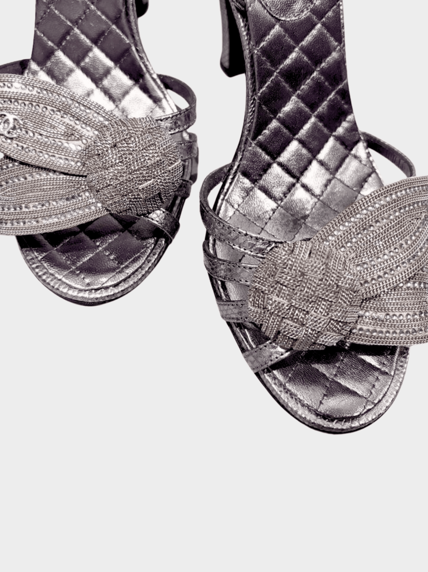 Chanel FW 2007 Silver Embellished Chain Heel