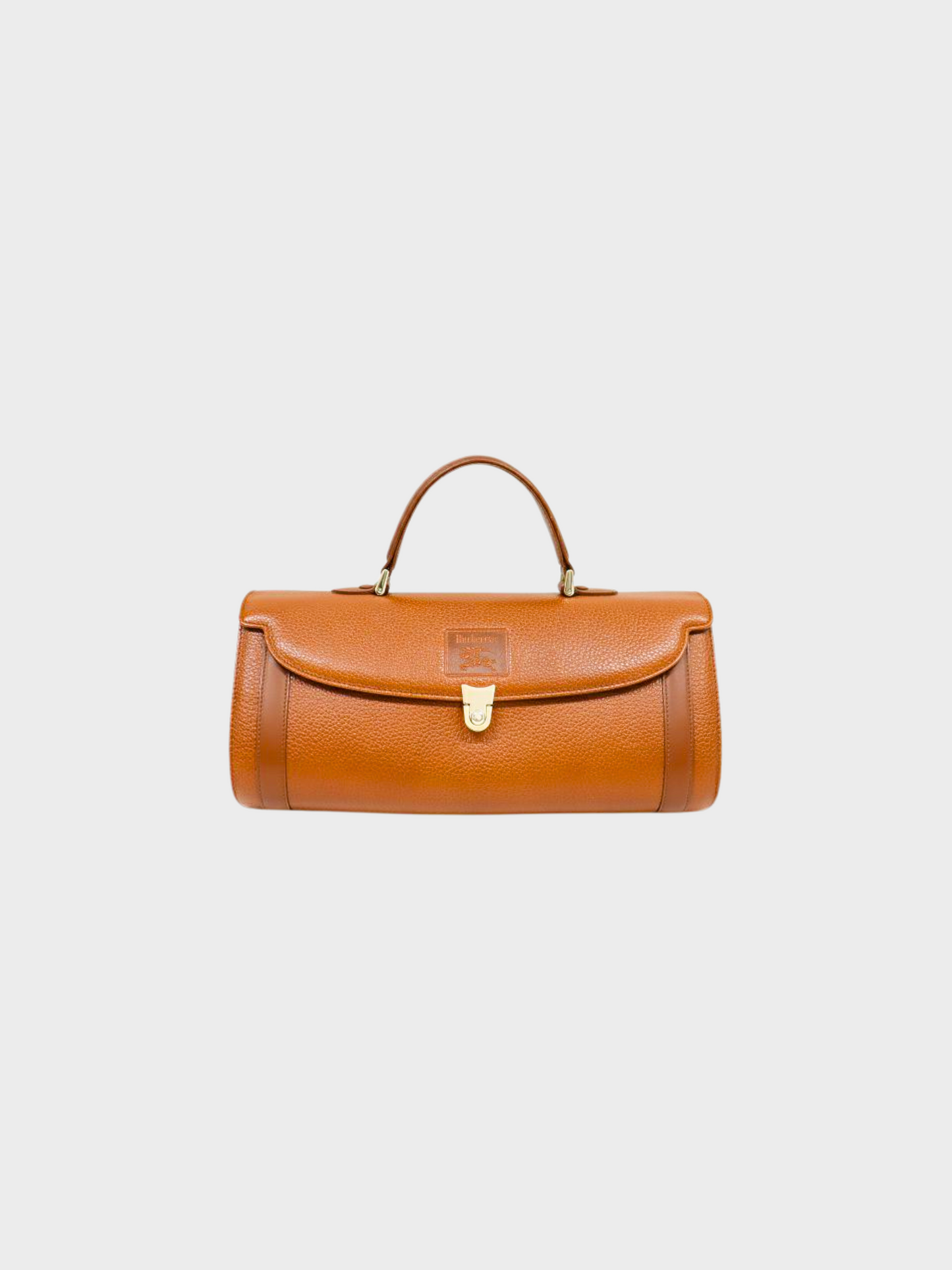 Burberry 2000s Brown Leather Top Handle Bag