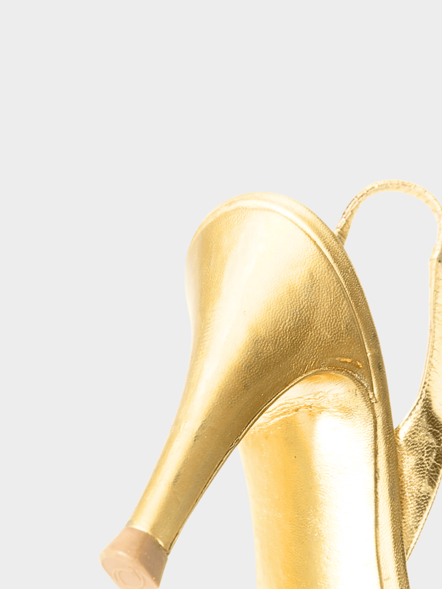 Chanel 2000s Rare Gold Mesh Slingback Heels