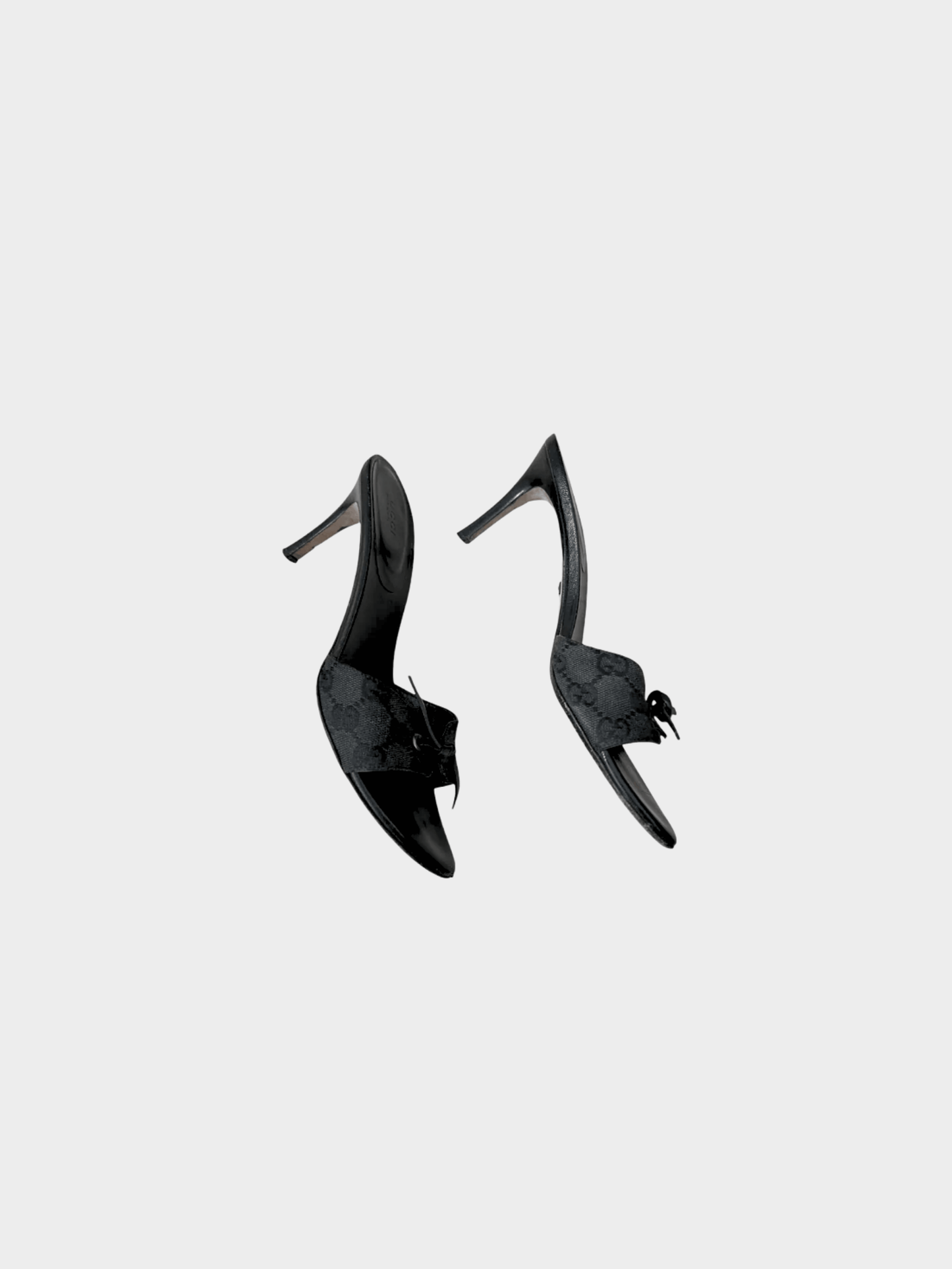 Gucci 2000s Black GG Canvas Slide Sandals