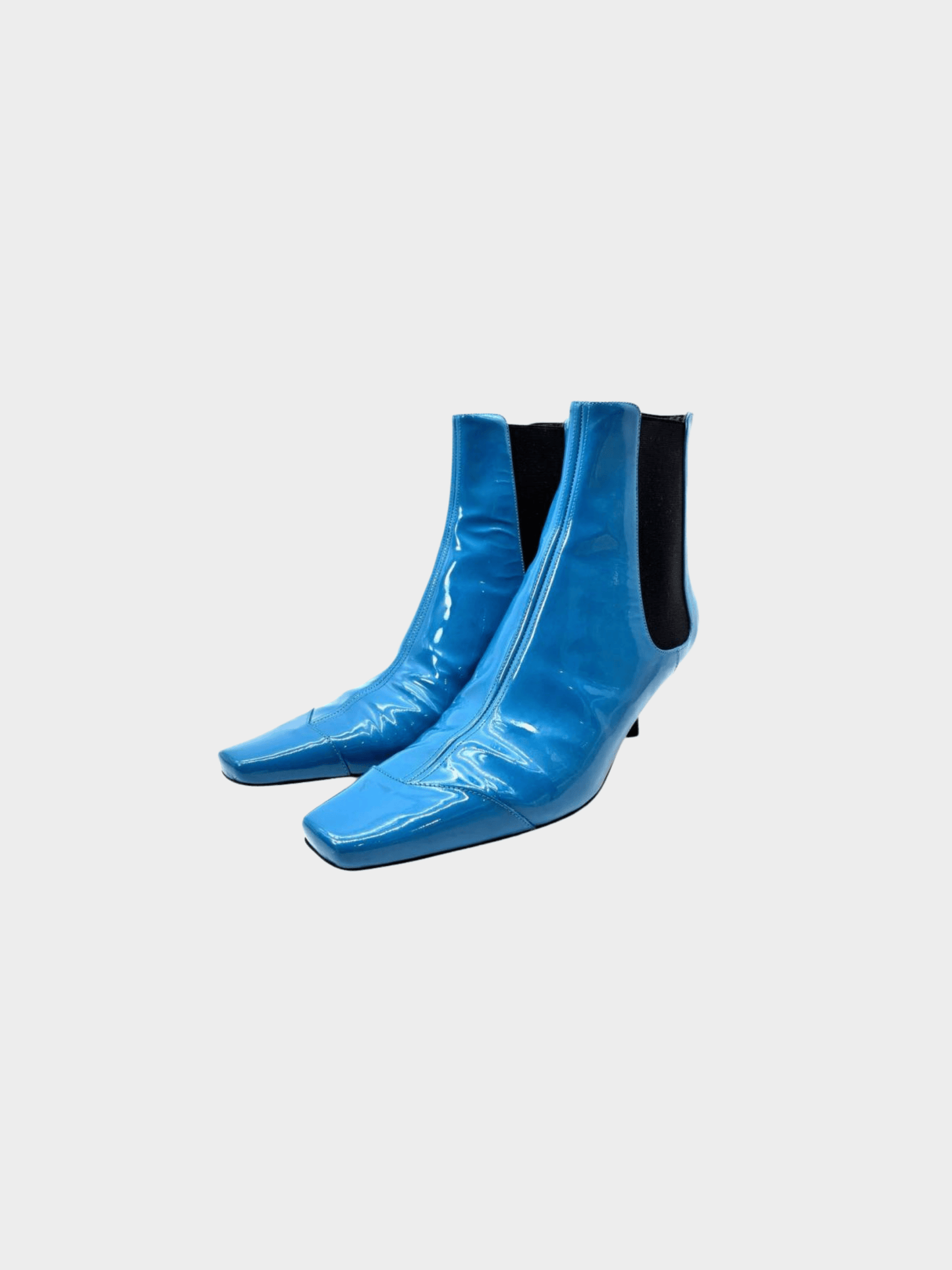 Loewe 2010s Blue Patent Leather Ankle Boots