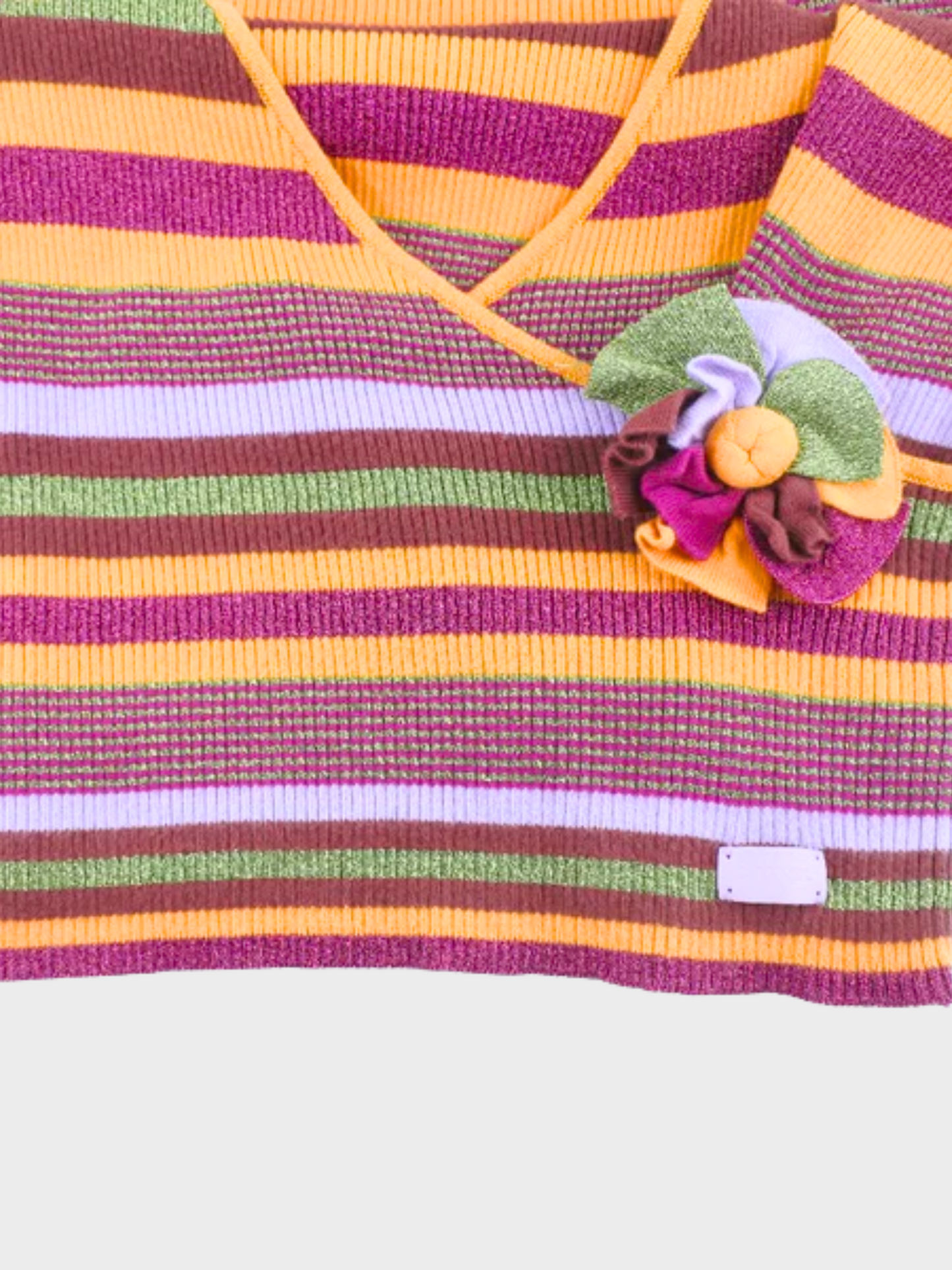 Chanel 2010s Multicolored Striped Knit Long Sleeve Top