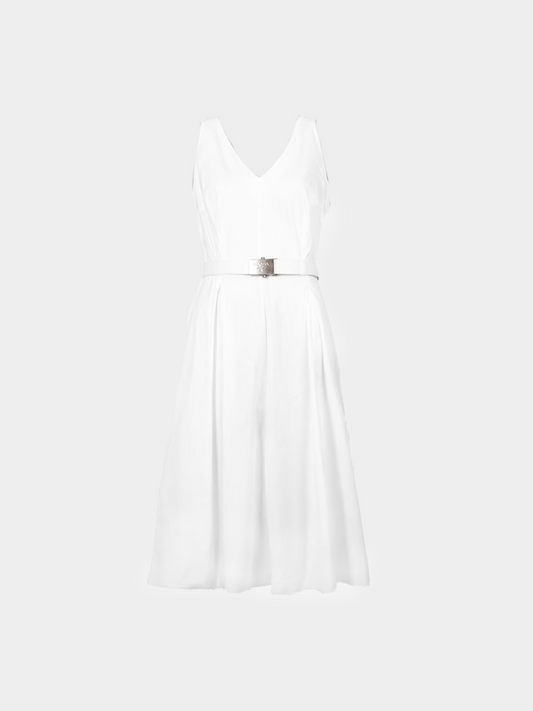 Prada 1995 White Belted Dress