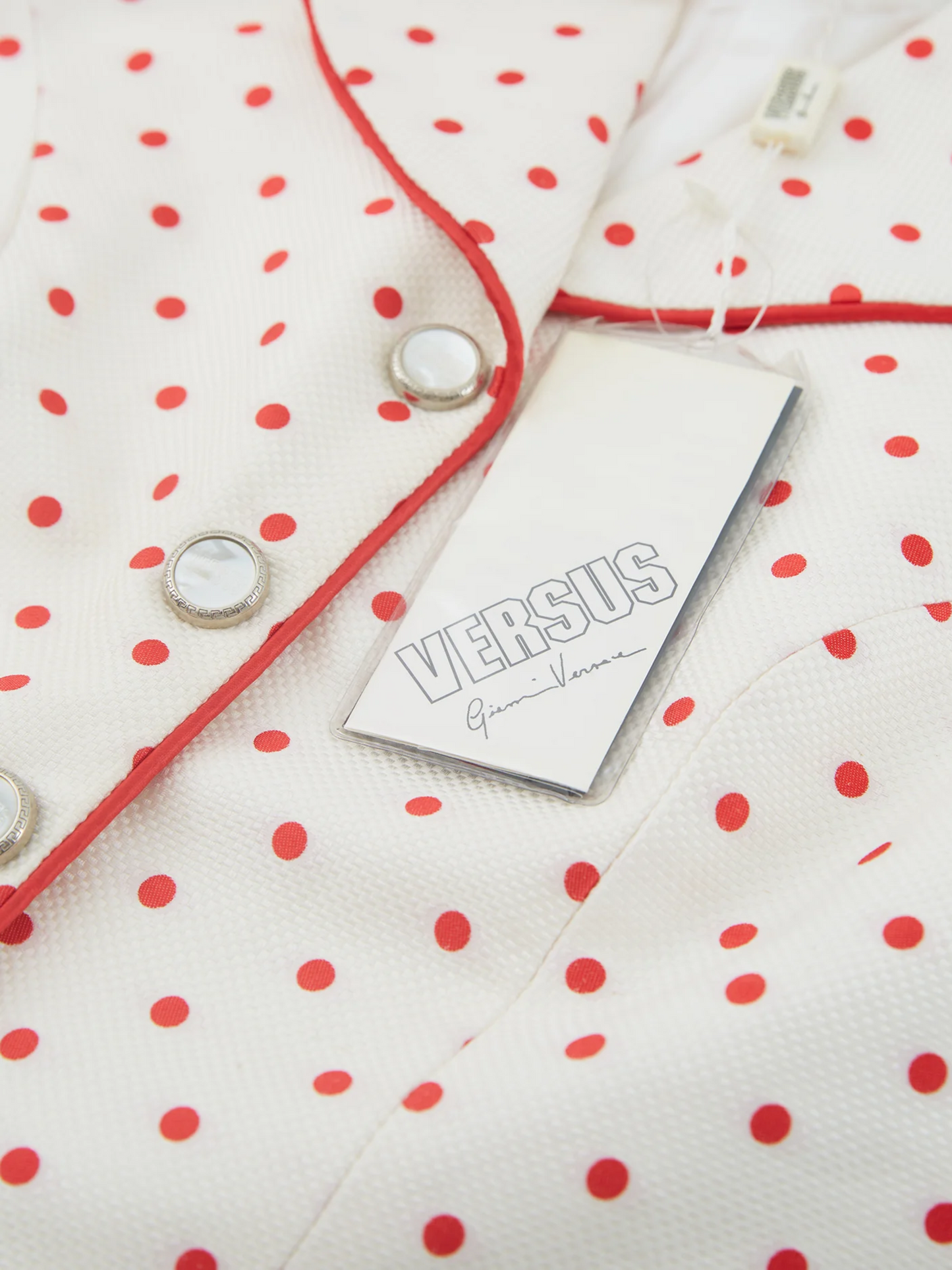 Gianni Versace 1990s Versus White polka dot blazer top