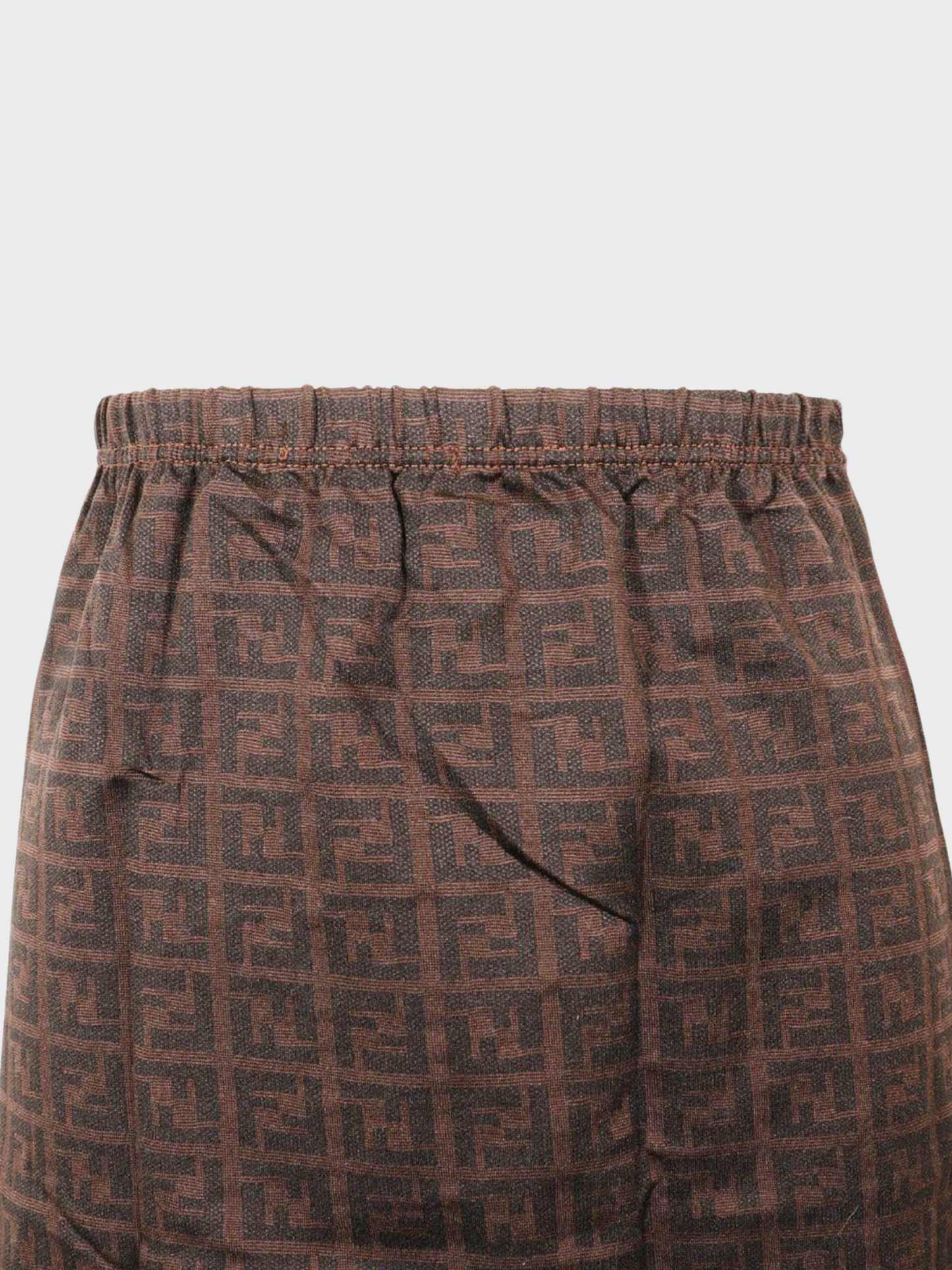 Fendi 1990s Brown Zucca Monogram Nylon Skirt