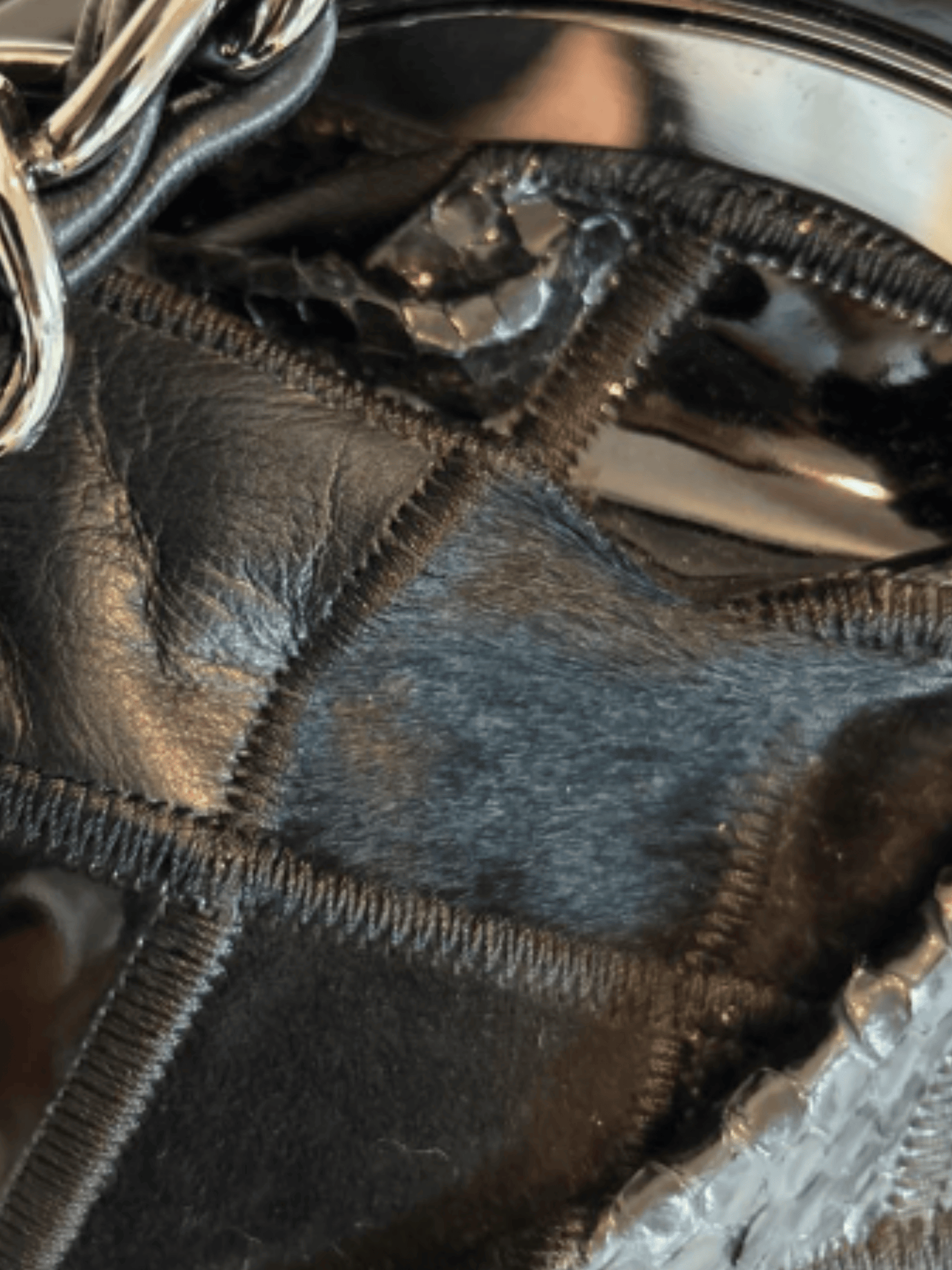 Chanel 2005-2006 Black Leather CC Patchwork Handbag