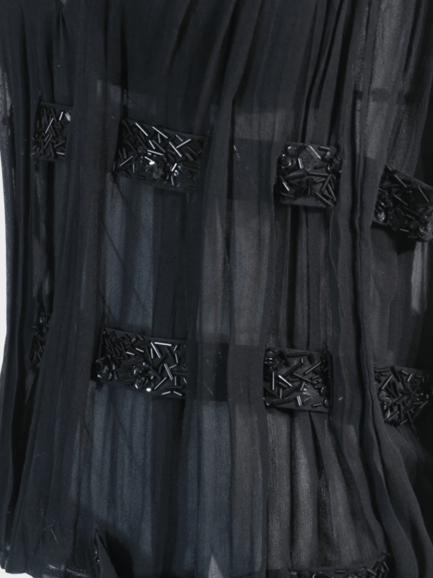 La Perla 2000s Black Mesh Beaded Tank Top