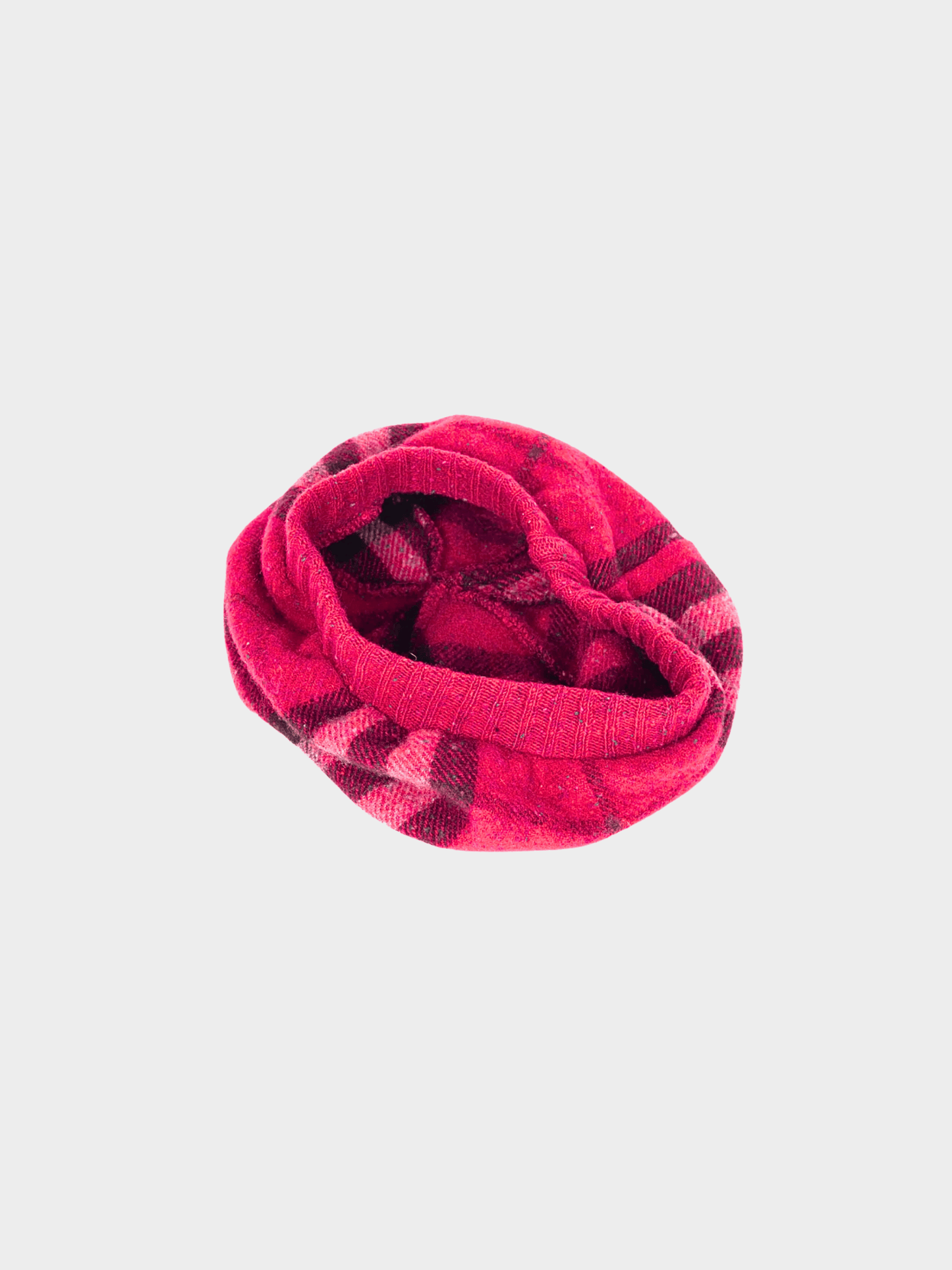Burberry 2000s Pink Speckled-Check Wool Flannel Beret