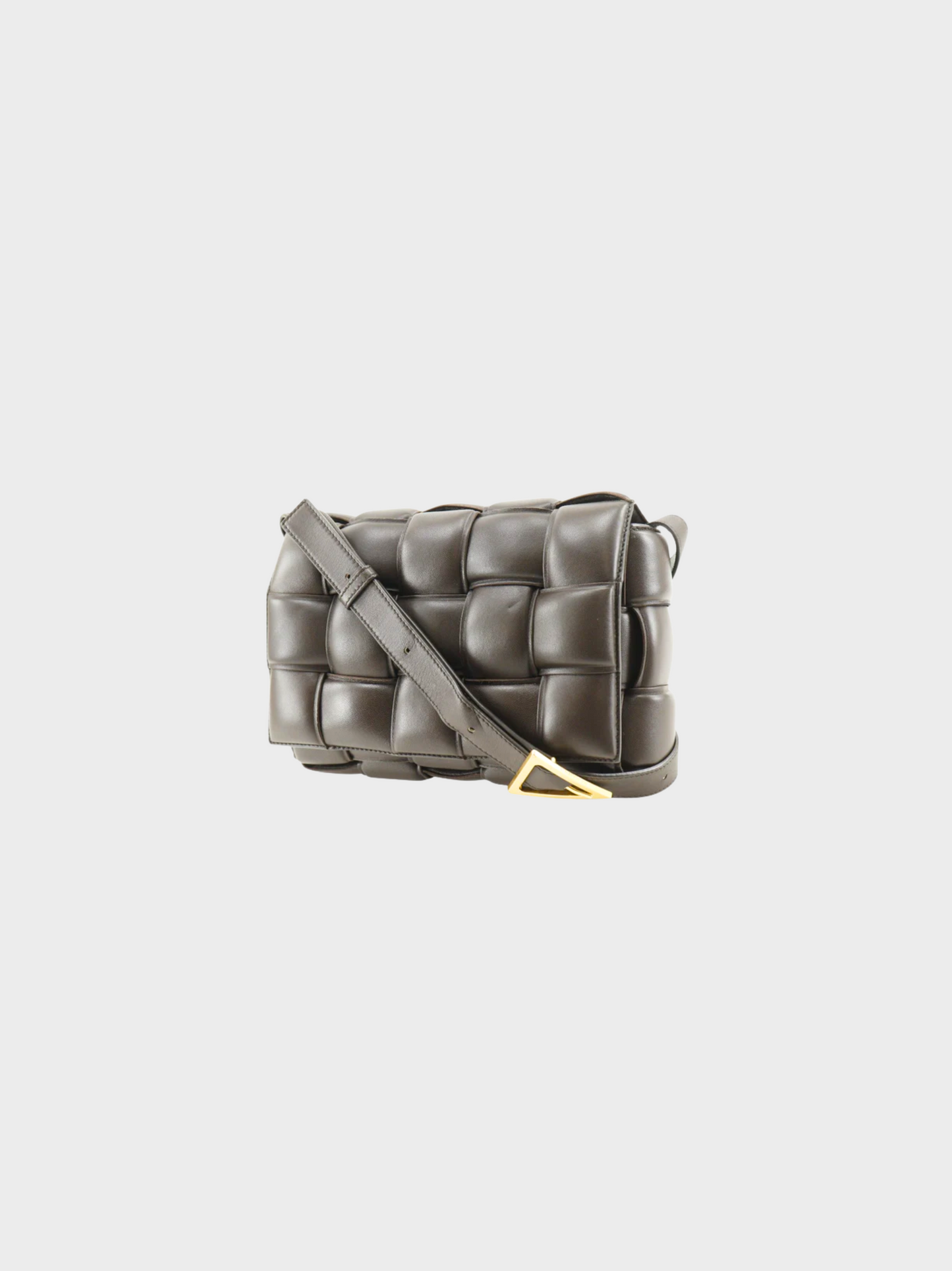 Bottega Veneta 2010s Brown Intrecciato Padded Cassette Shoulder Bag