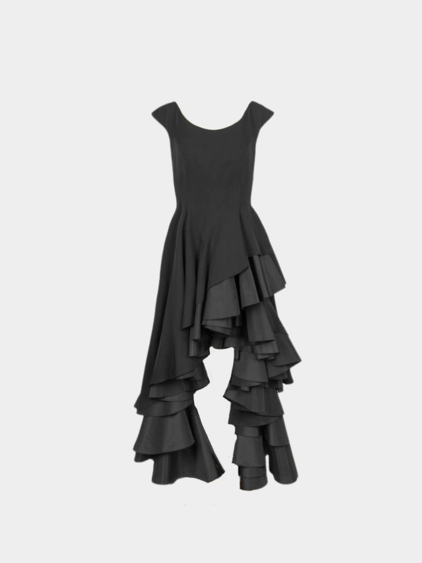 Yohji Yamamoto FW 2007 Black Ruffled Asymmetrical Dress
