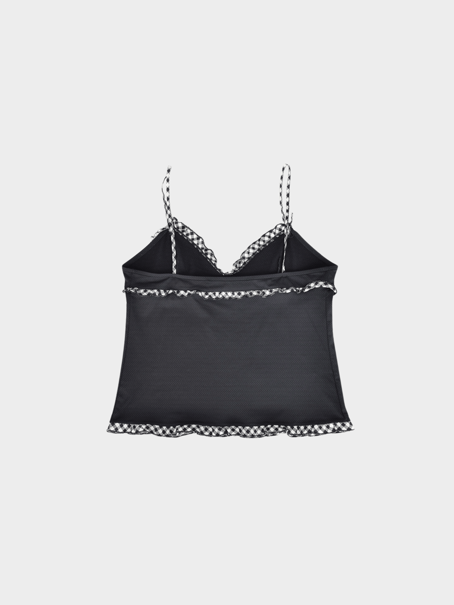 Miu Miu SS 2000 Black Cami Plaid Tank Top